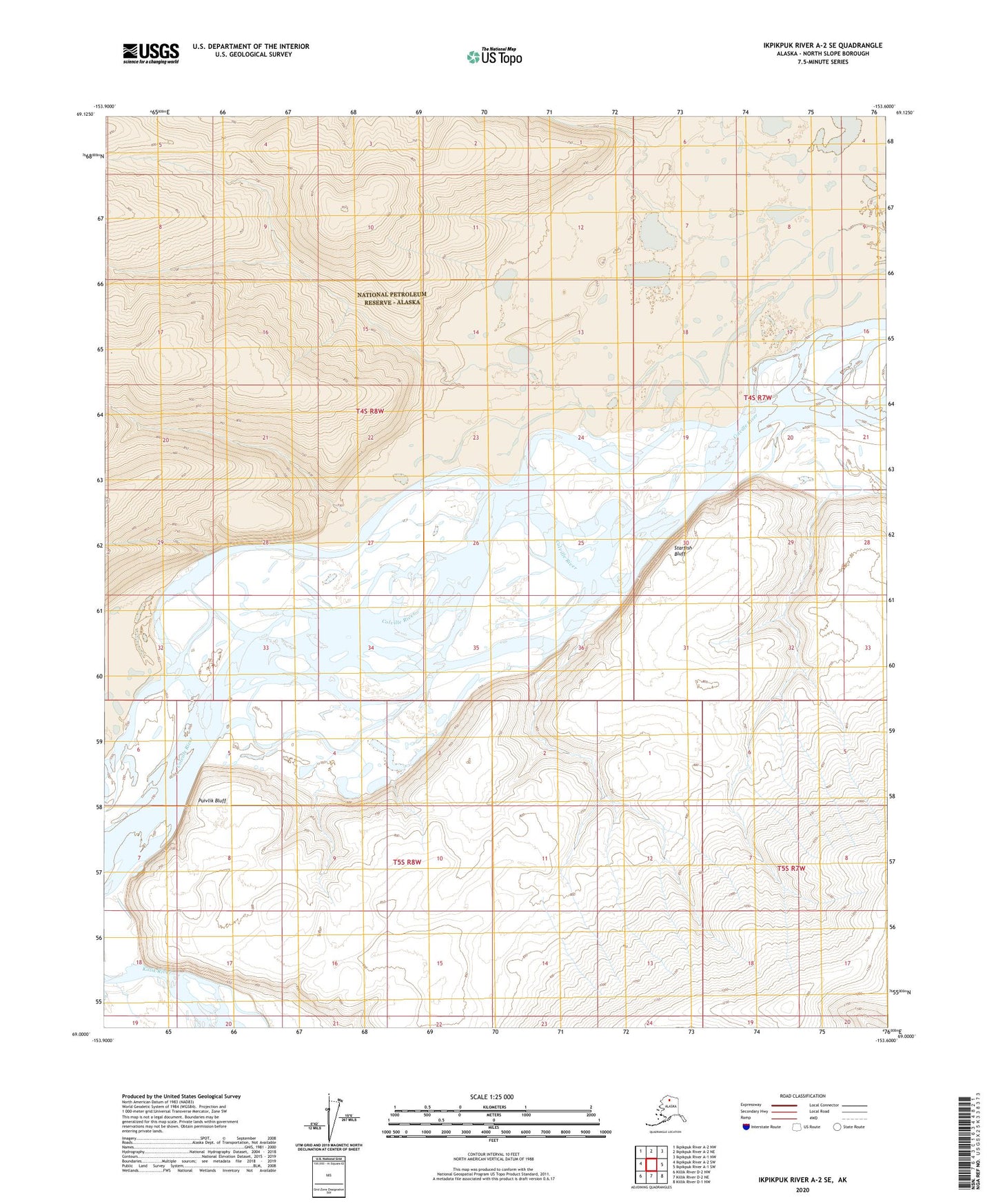 Ikpikpuk River A-2 SE Alaska US Topo Map Image