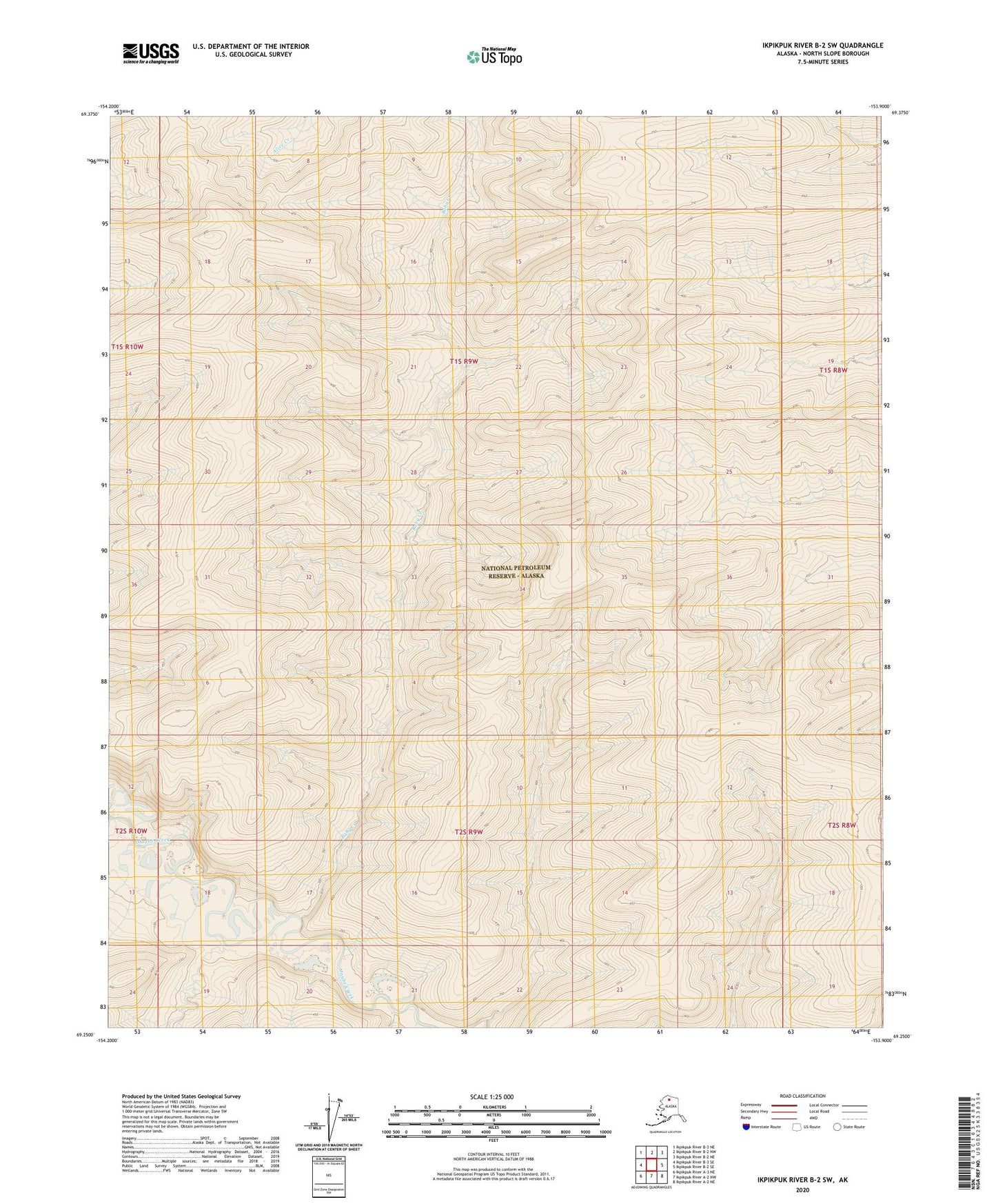 Ikpikpuk River B-2 SW Alaska US Topo Map Image