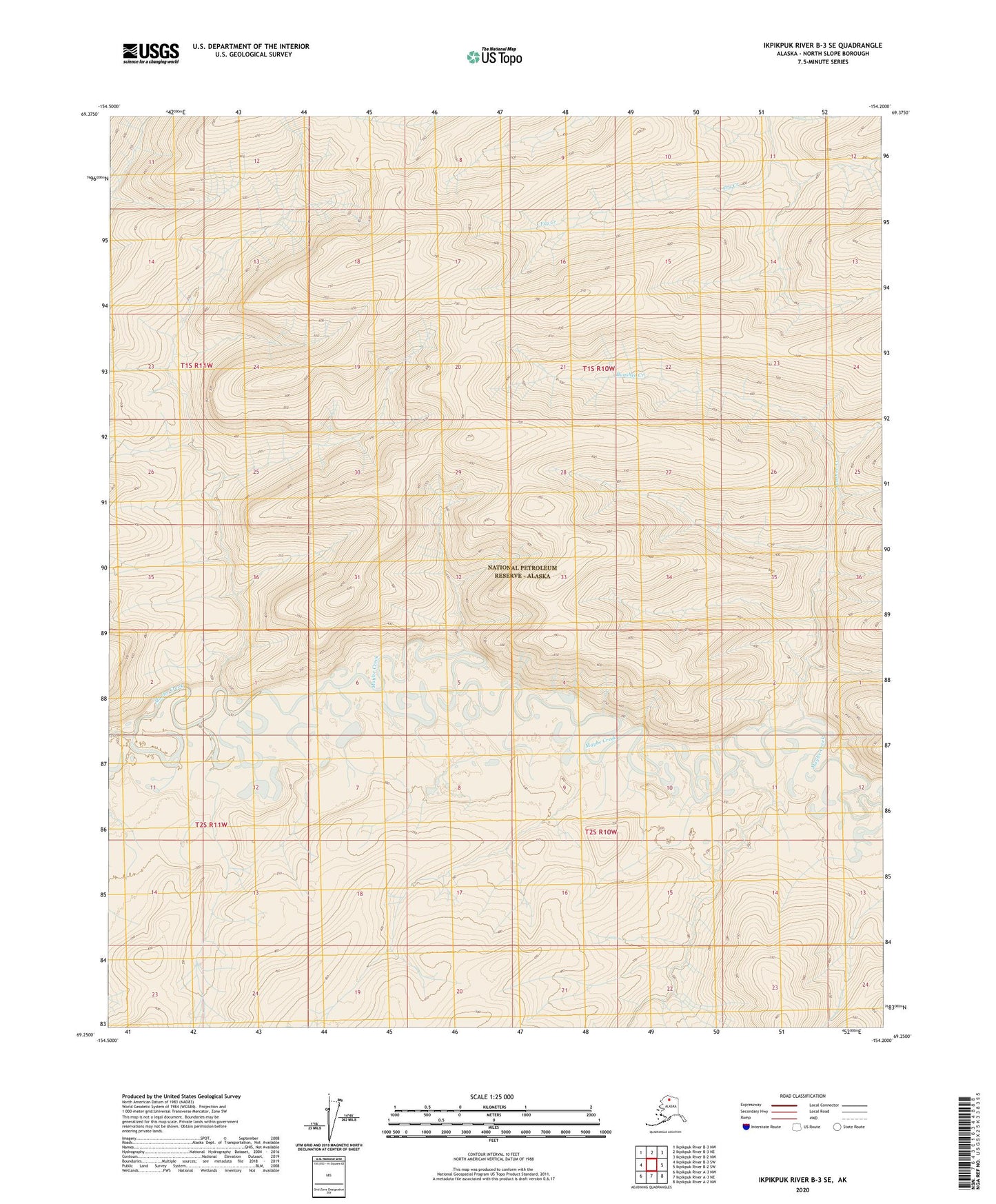 Ikpikpuk River B-3 SE Alaska US Topo Map Image