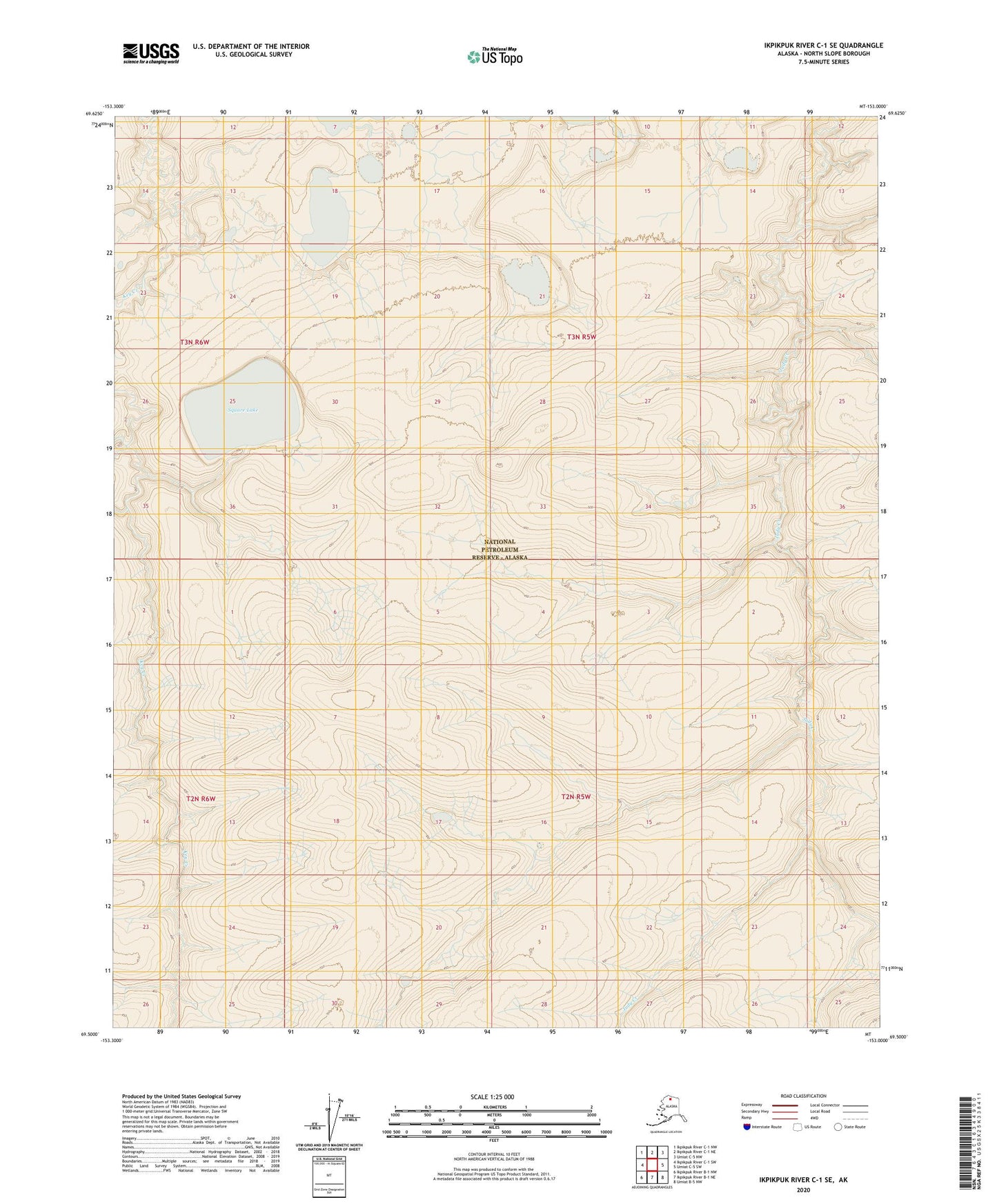 Ikpikpuk River C-1 SE Alaska US Topo Map Image