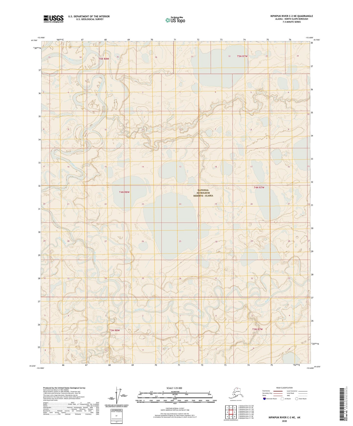 Ikpikpuk River C-2 NE Alaska US Topo Map Image