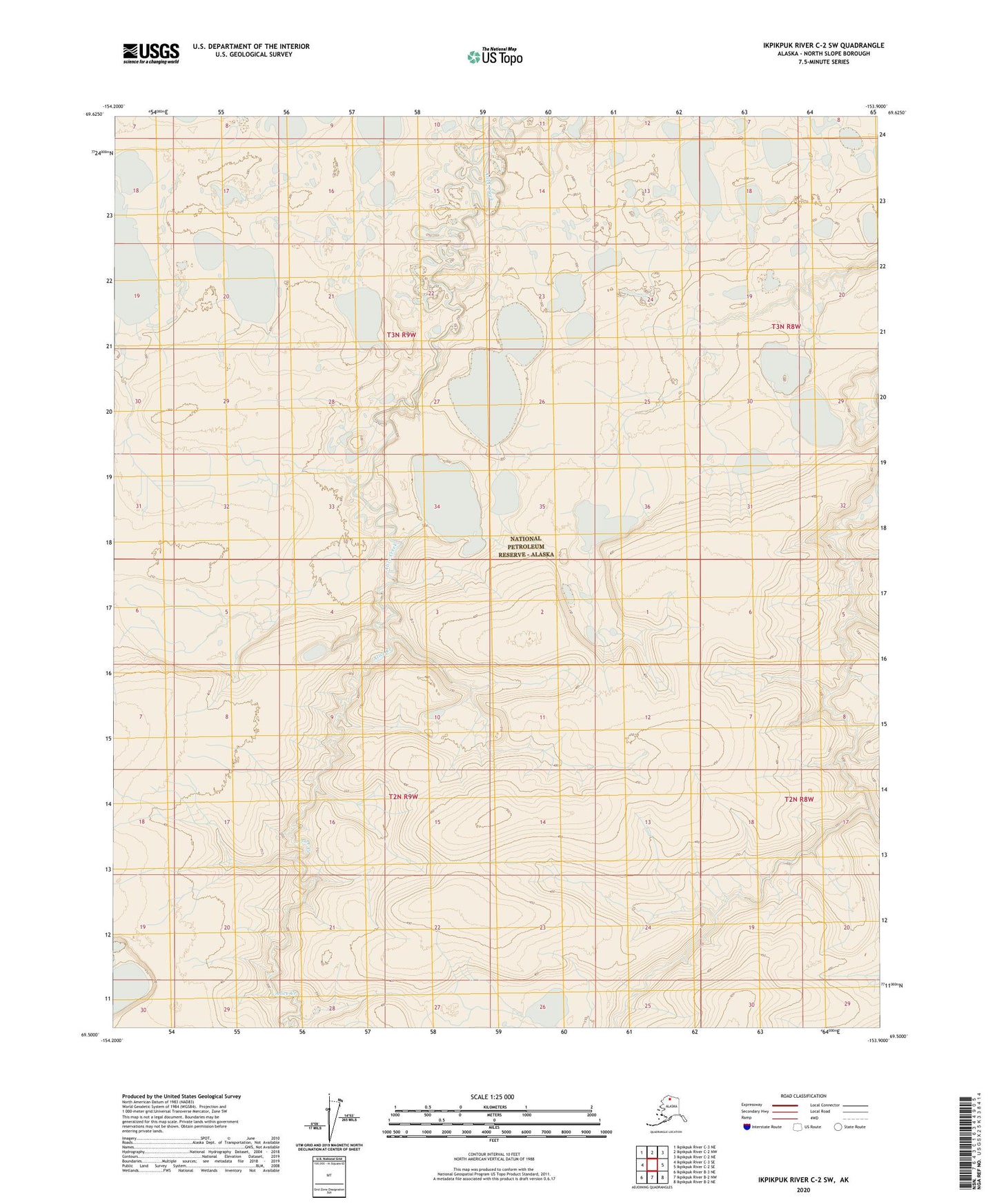 Ikpikpuk River C-2 SW Alaska US Topo Map Image