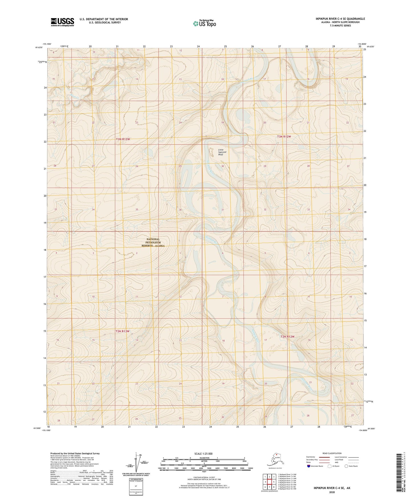 Ikpikpuk River C-4 SE Alaska US Topo Map Image
