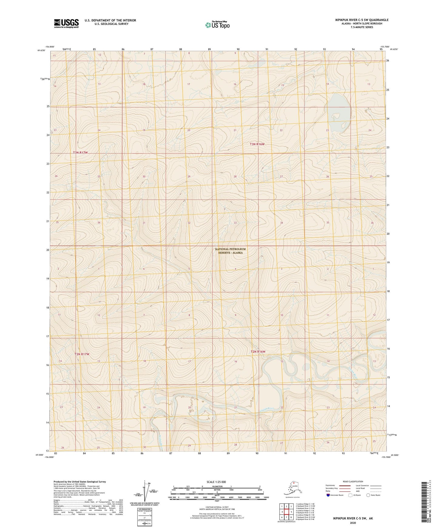 Ikpikpuk River C-5 SW Alaska US Topo Map Image