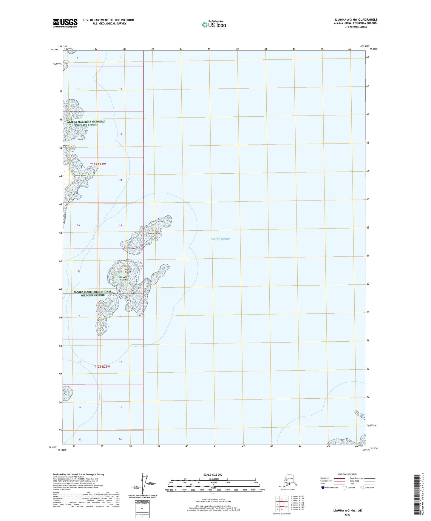 Iliamna A-3 NW Alaska US Topo Map Image