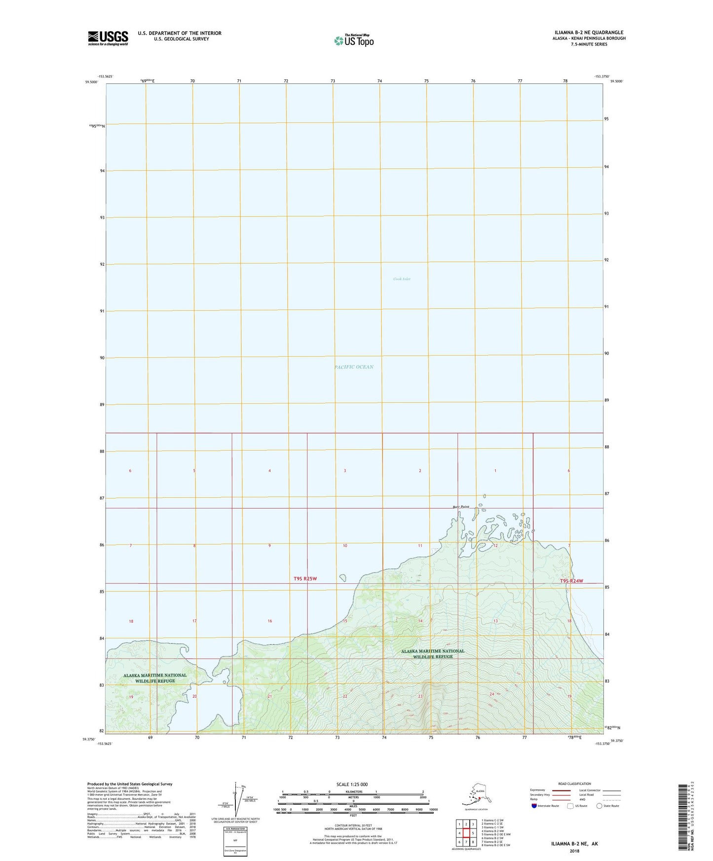 Iliamna B-2 NE Alaska US Topo Map Image