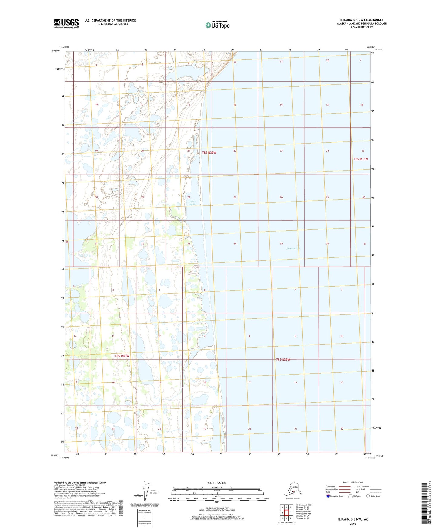 Iliamna B-8 NW Alaska US Topo Map Image