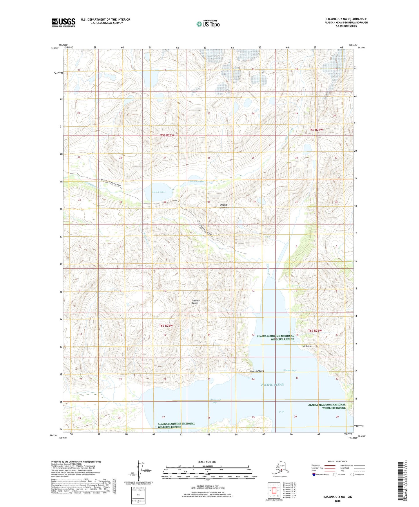 Iliamna C-2 NW Alaska US Topo Map Image