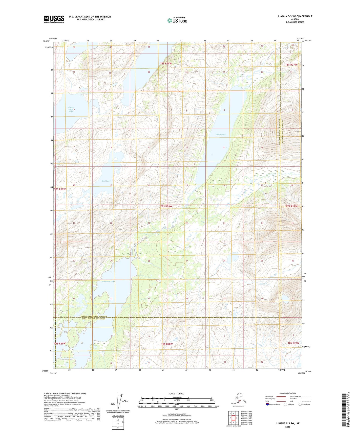 Iliamna C-3 SW Alaska US Topo Map Image