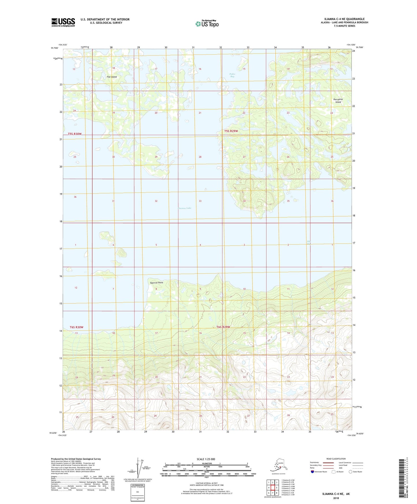Iliamna C-4 NE Alaska US Topo Map Image
