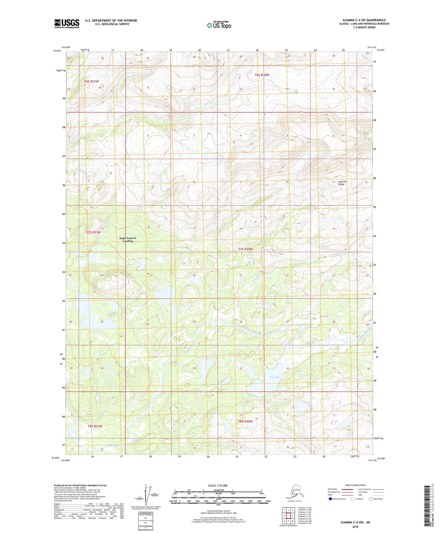 Iliamna C-4 SW Alaska US Topo Map Image