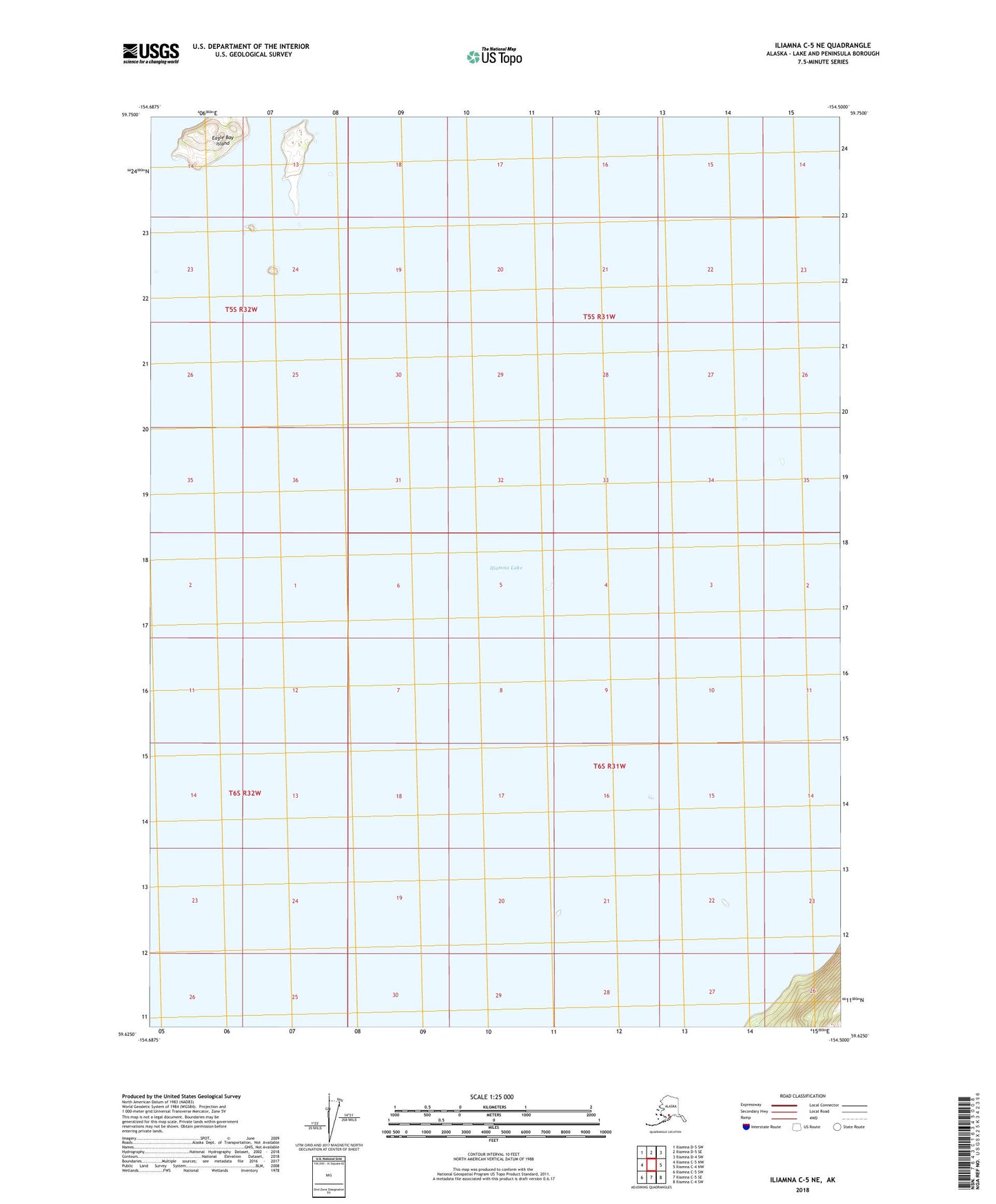Iliamna C-5 NE Alaska US Topo Map Image