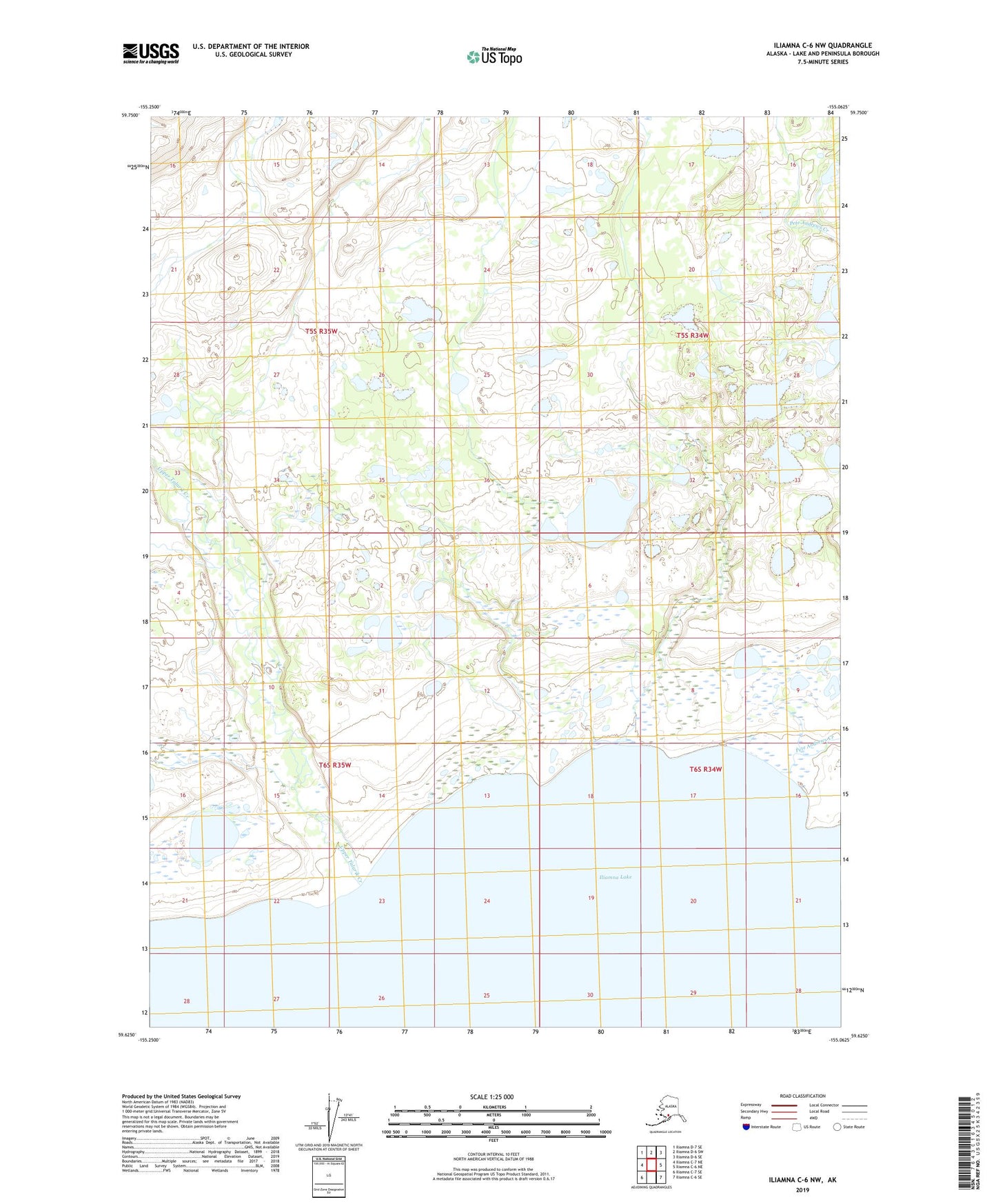 Iliamna C-6 NW Alaska US Topo Map Image