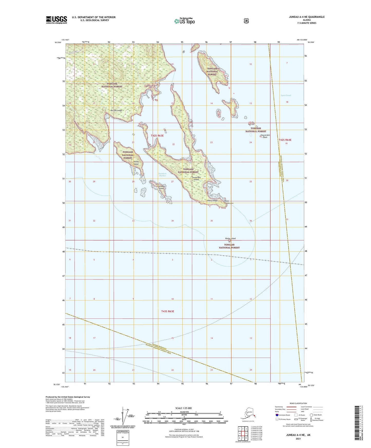 Juneau A-4 NE Alaska US Topo Map Image