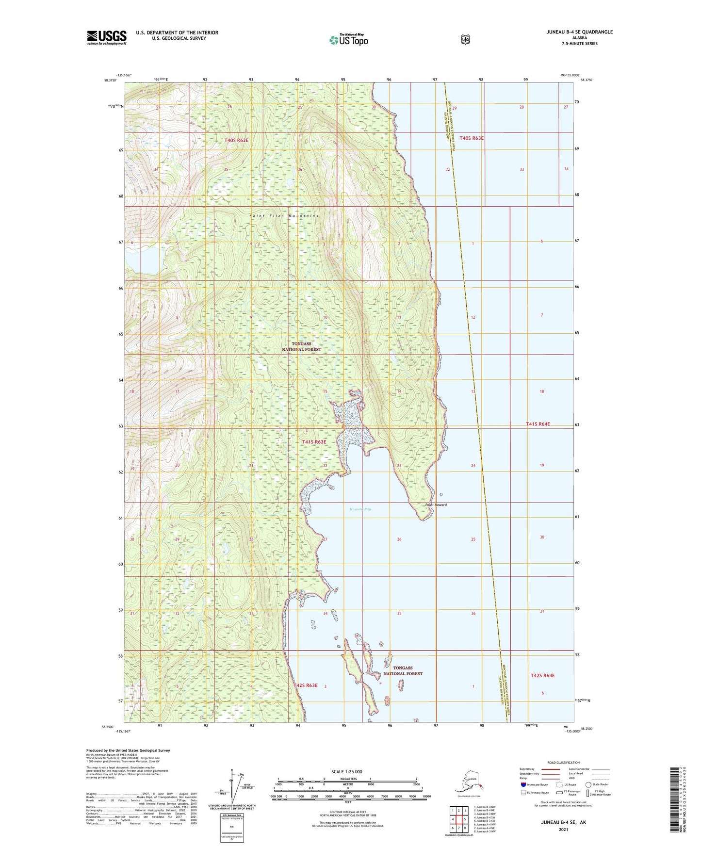 Juneau B-4 SE Alaska US Topo Map Image
