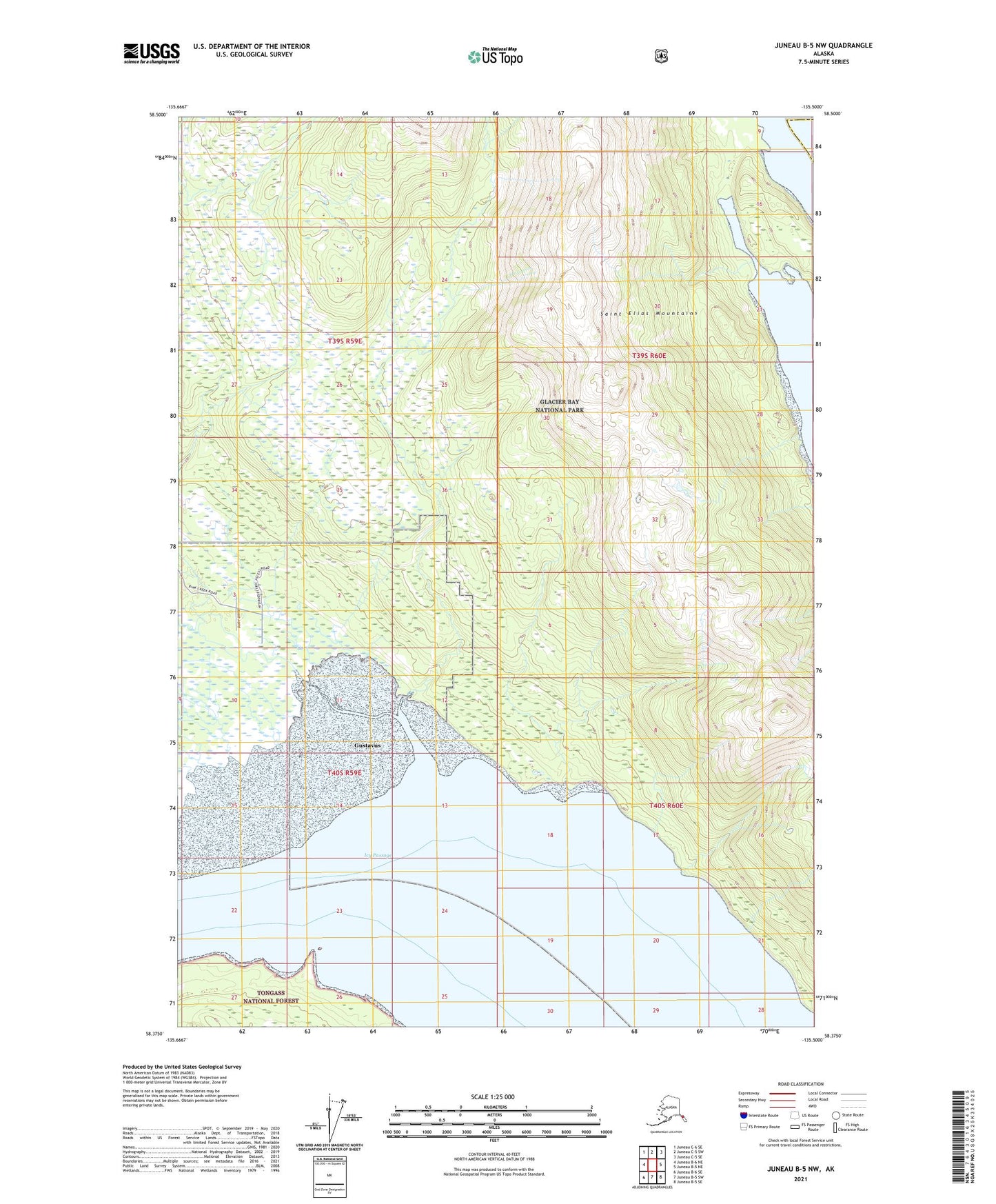 Juneau B-5 NW Alaska US Topo Map Image