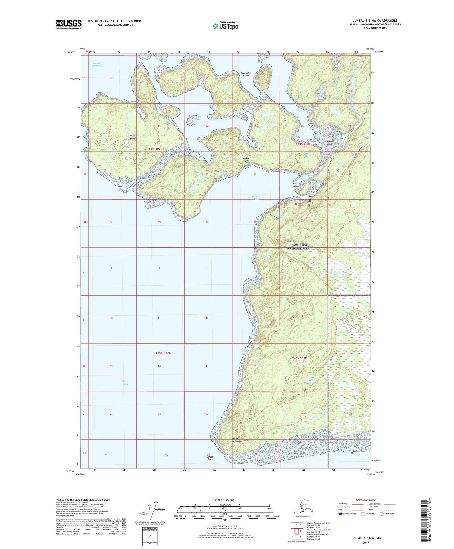 Juneau B-6 NW Alaska US Topo Map Image