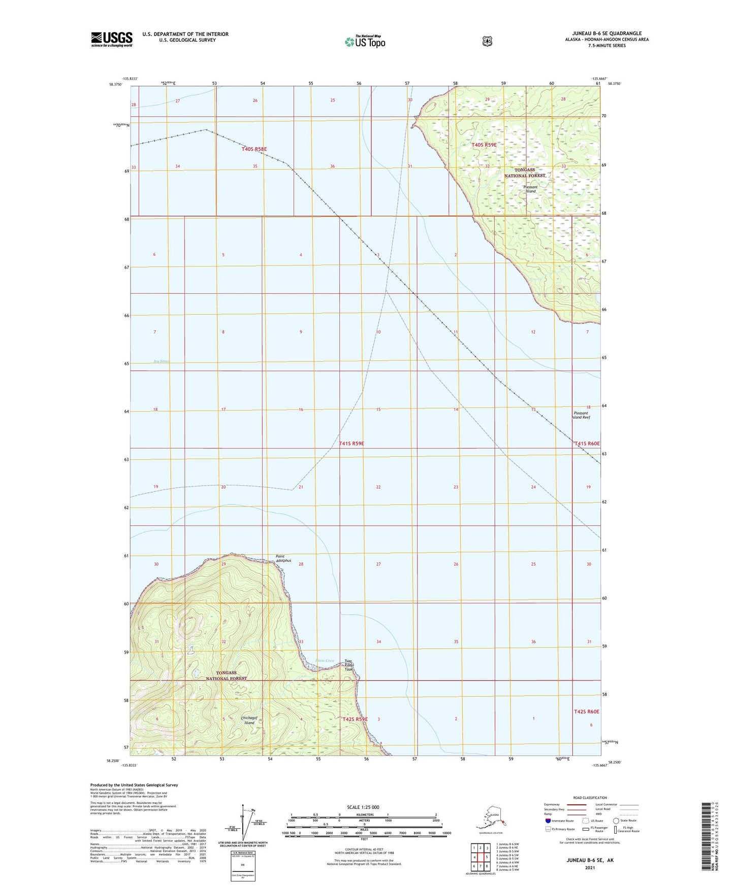 Juneau B-6 SE Alaska US Topo Map Image