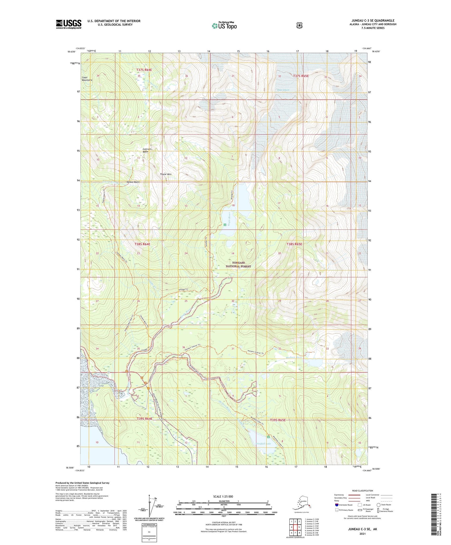 Juneau C-3 SE Alaska US Topo Map Image