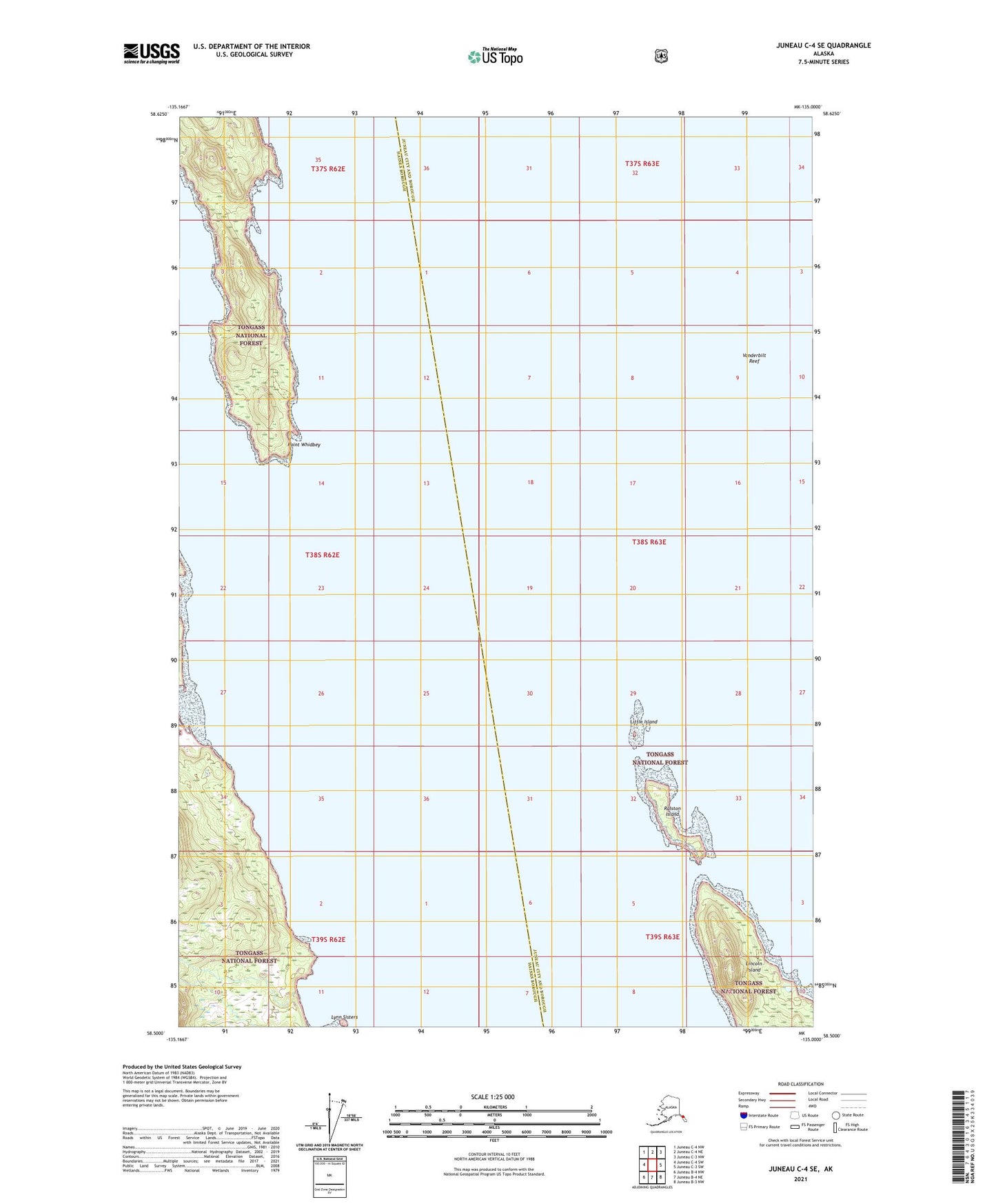 Juneau C-4 SE Alaska US Topo Map Image