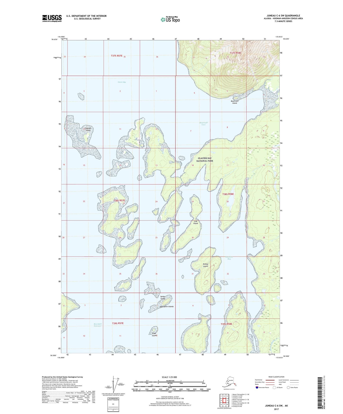 Juneau C-6 SW Alaska US Topo Map Image