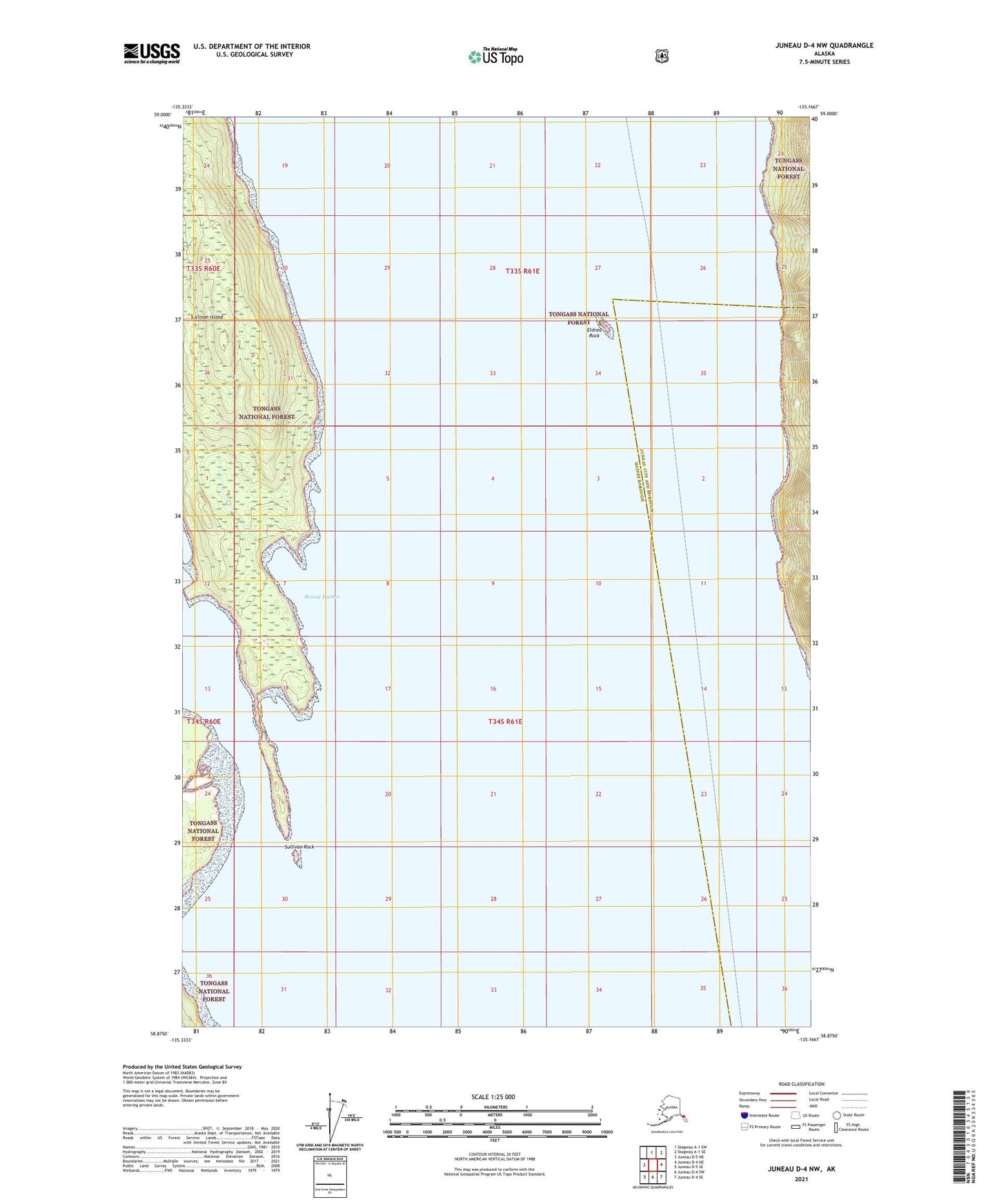 Juneau D-4 NW Alaska US Topo Map Image