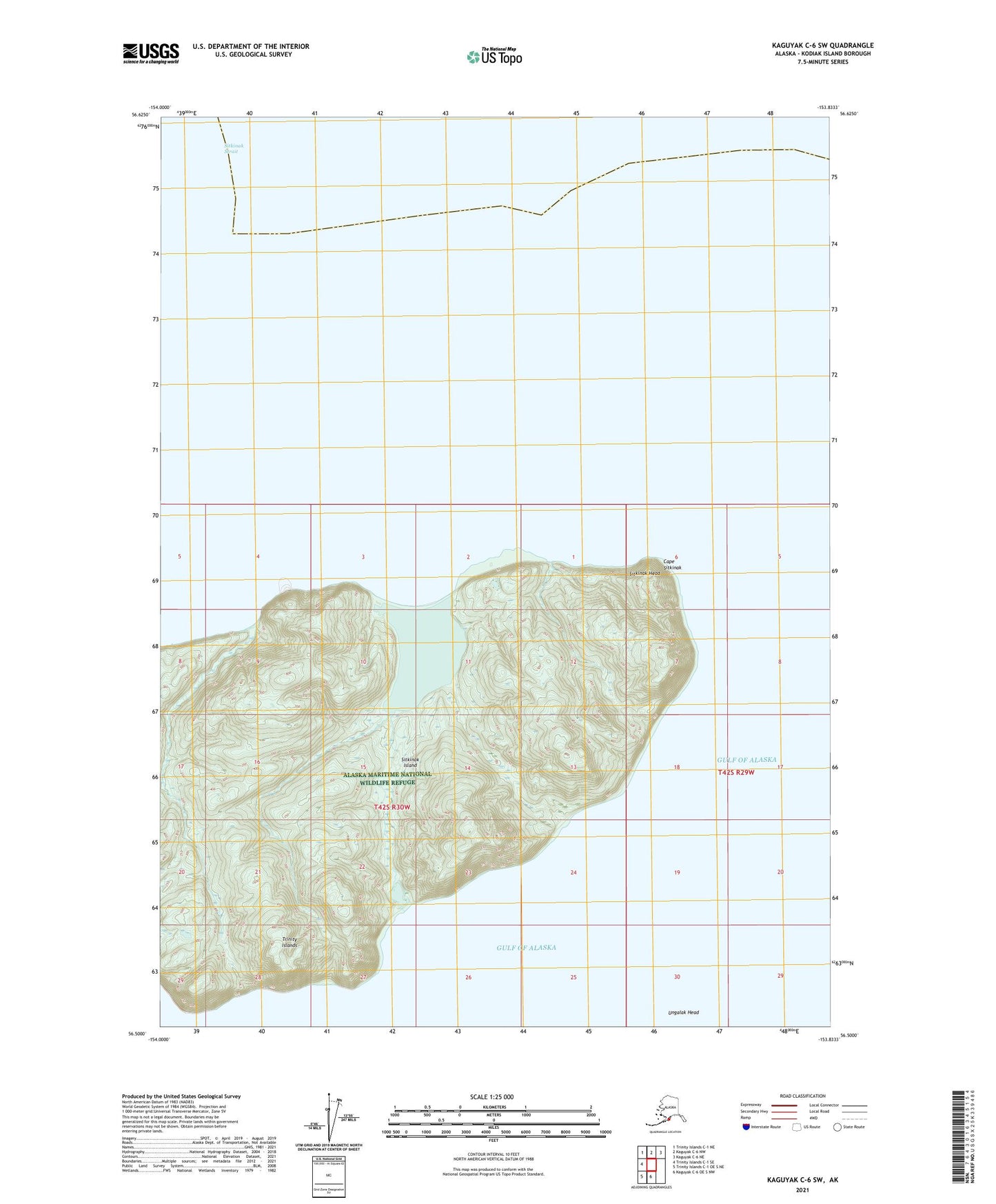 Kaguyak C-6 SW Alaska US Topo Map Image