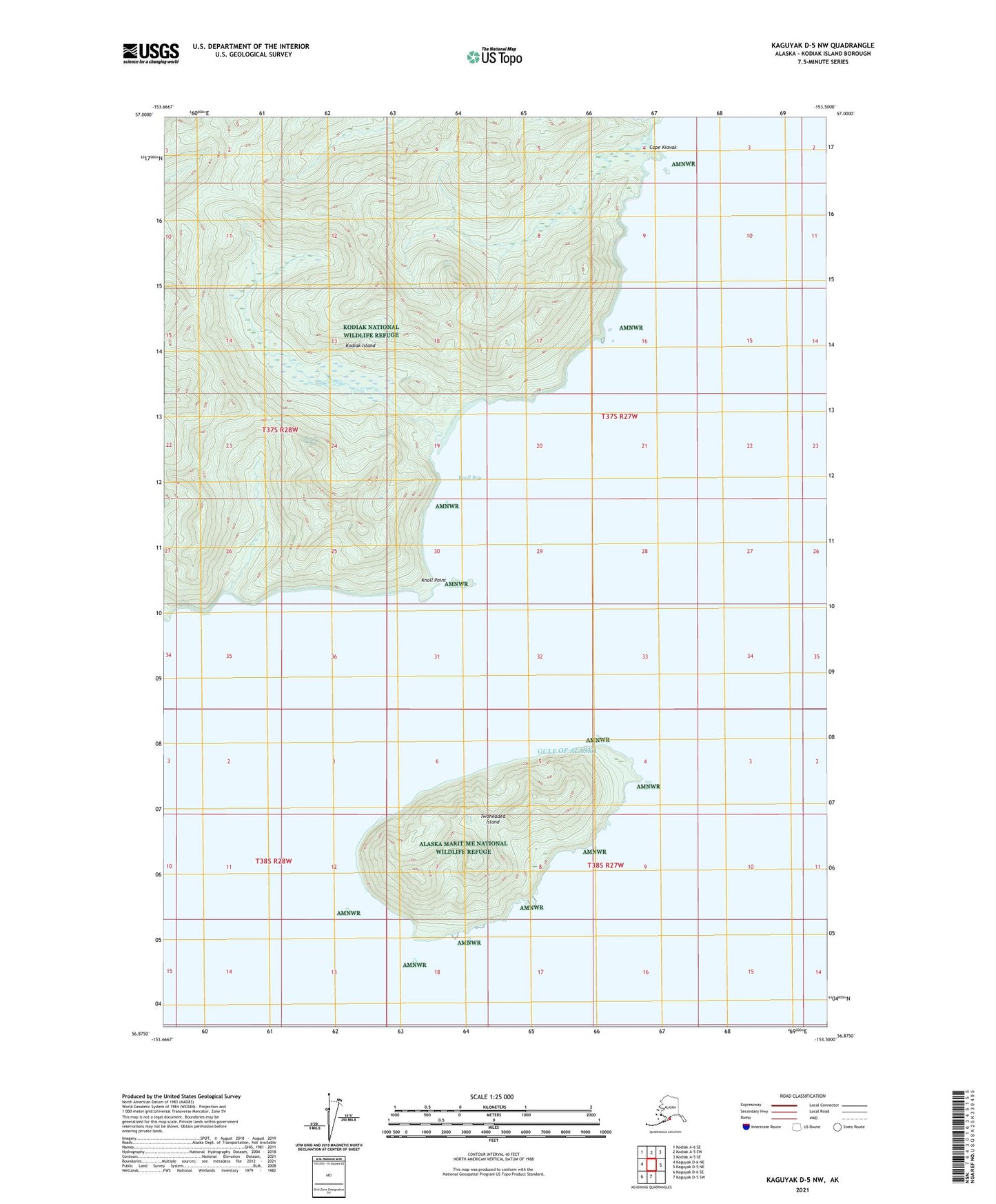 Kaguyak D-5 NW Alaska US Topo Map Image