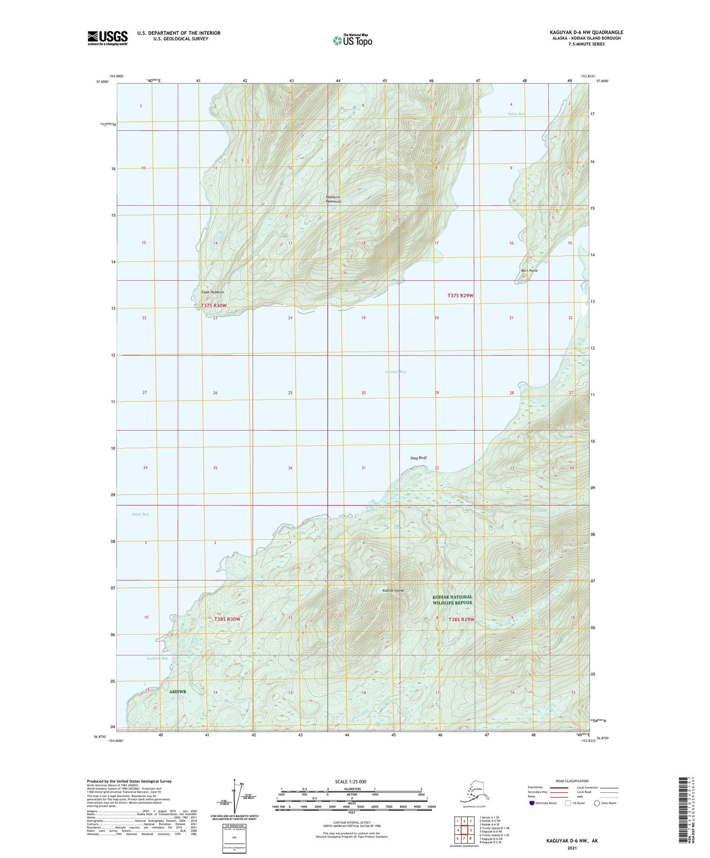 Kaguyak D-6 NW Alaska US Topo Map Image