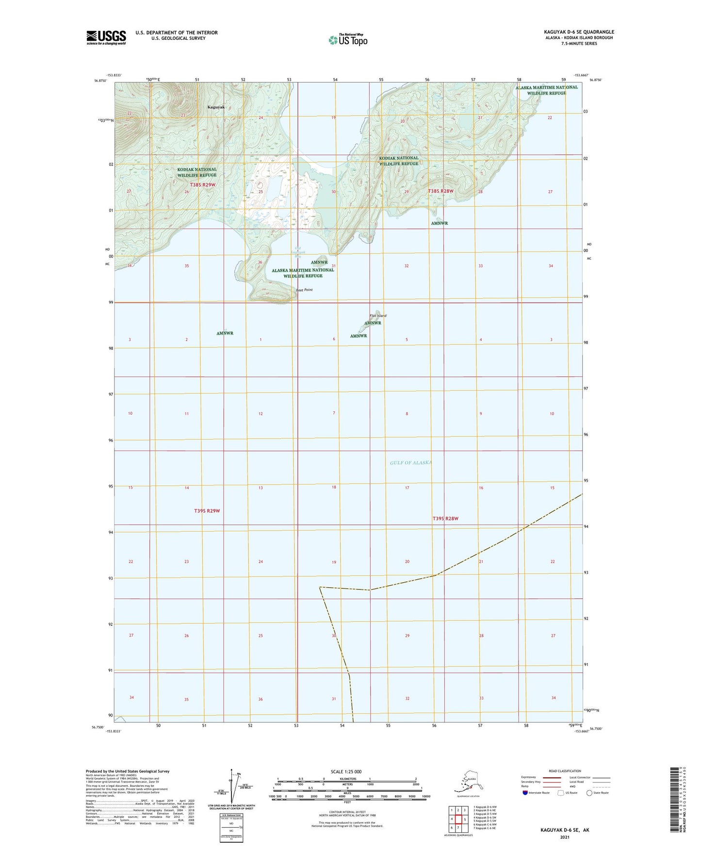 Kaguyak D-6 SE Alaska US Topo Map Image