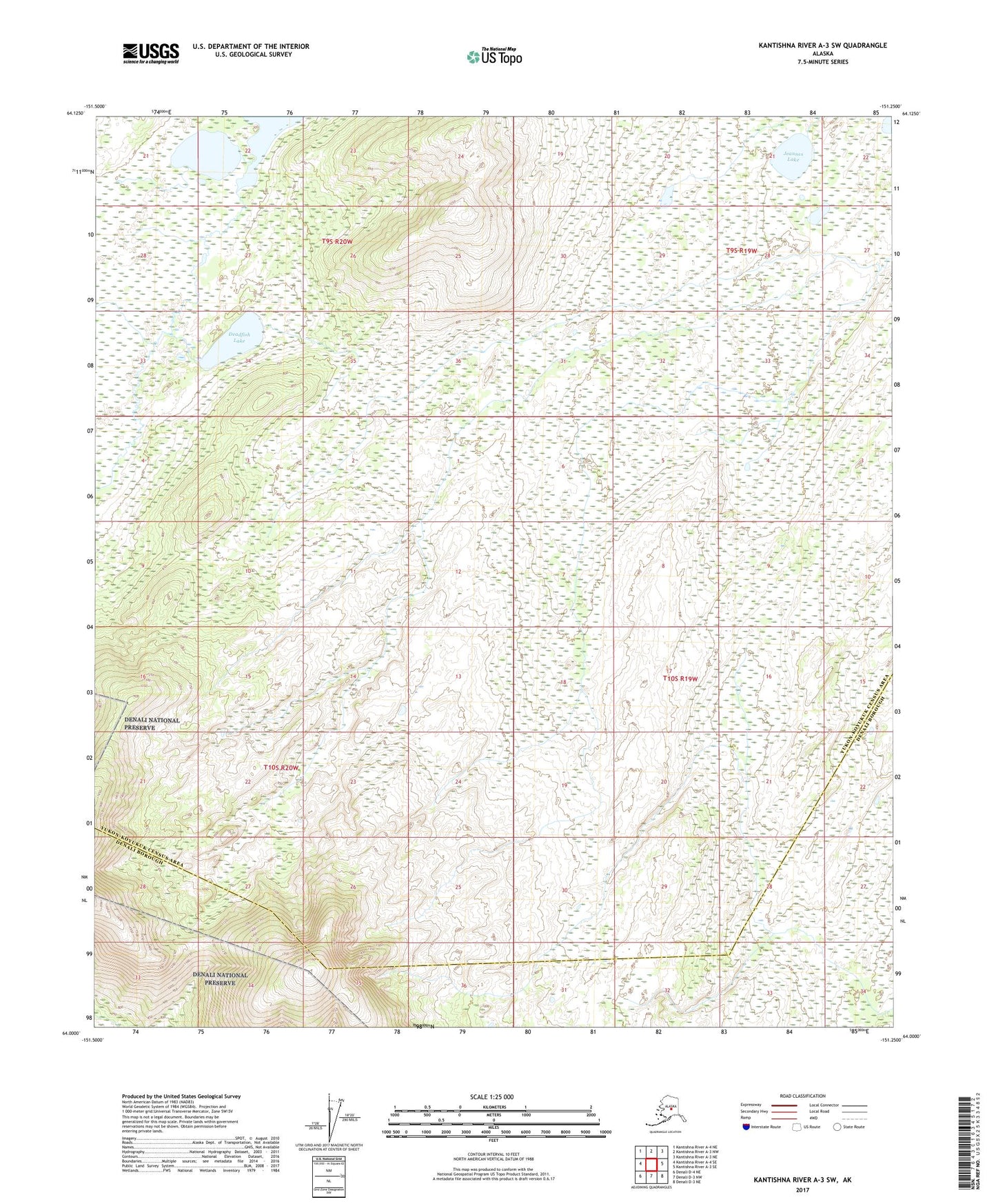 Kantishna River A-3 SW Alaska US Topo Map Image