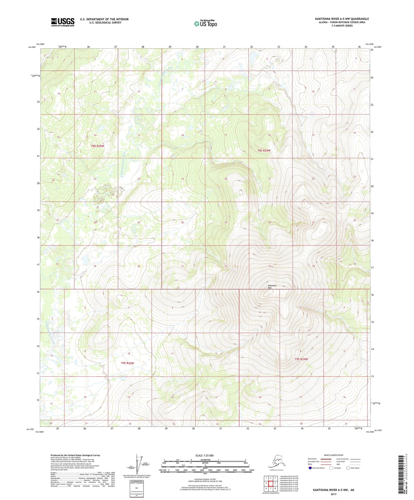 Kantishna River A-5 NW Alaska US Topo Map Image