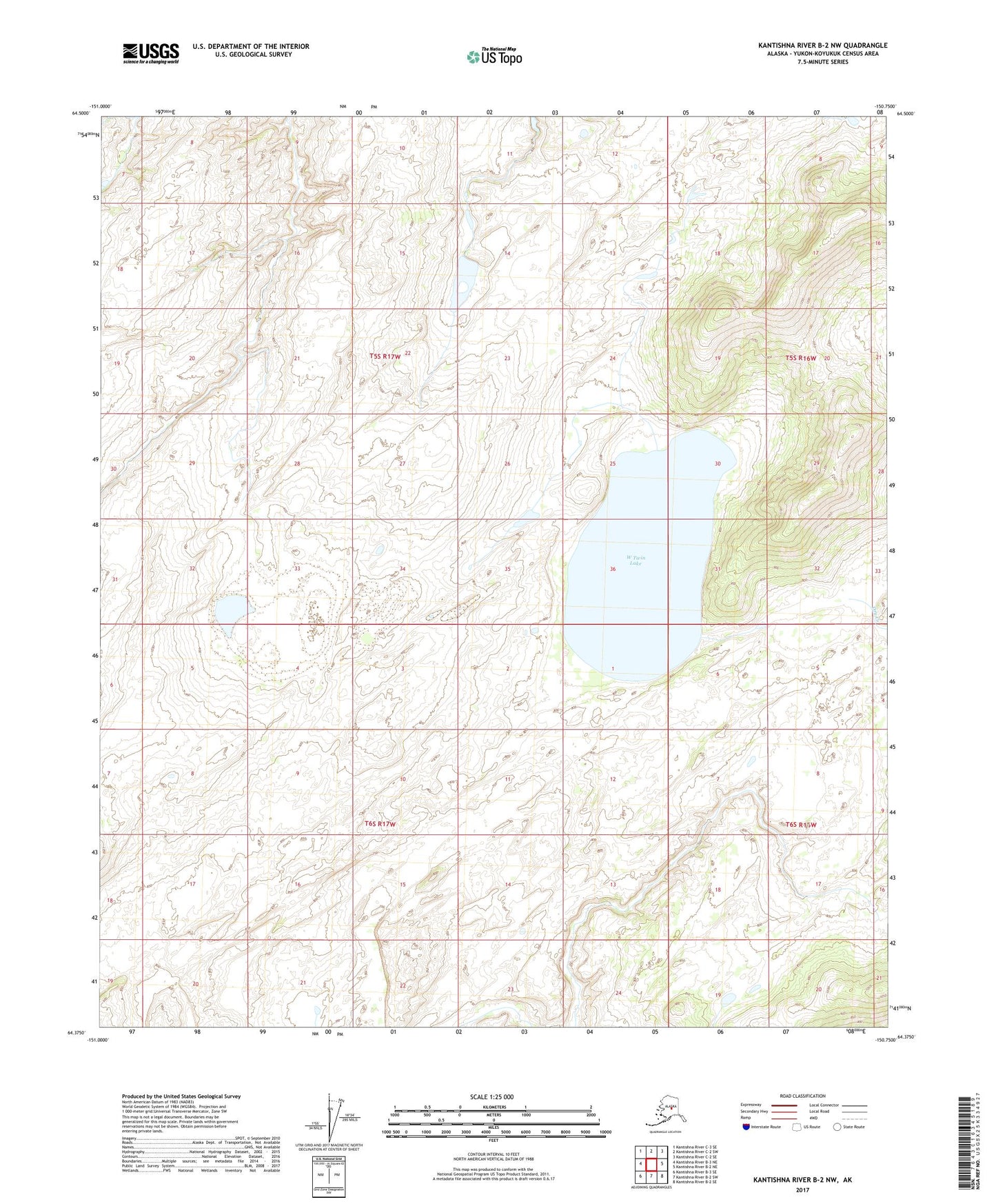 Kantishna River B-2 NW Alaska US Topo Map Image