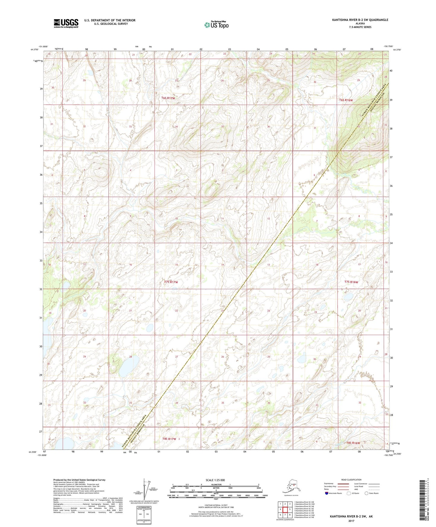 Kantishna River B-2 SW Alaska US Topo Map Image