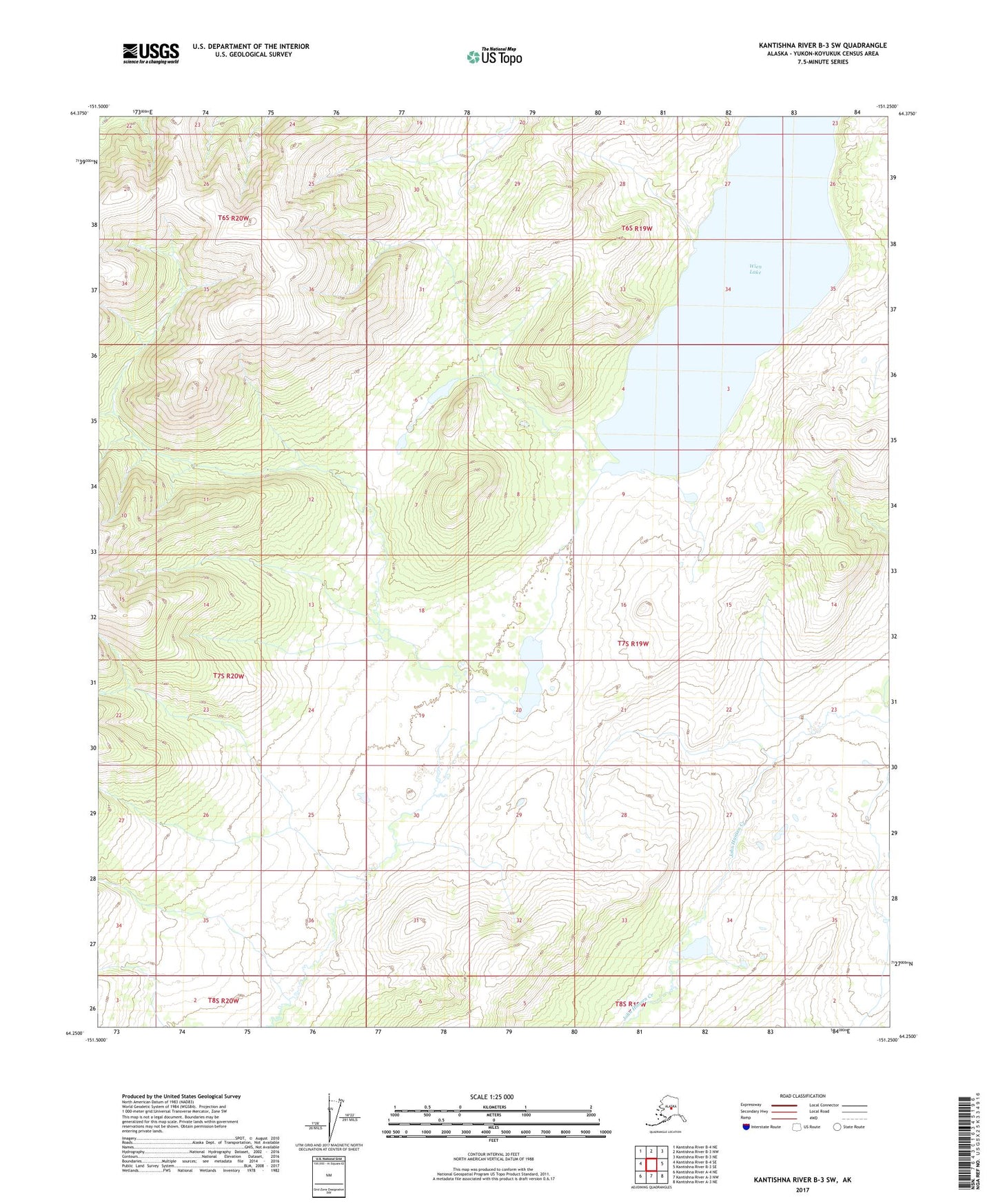 Kantishna River B-3 SW Alaska US Topo Map Image