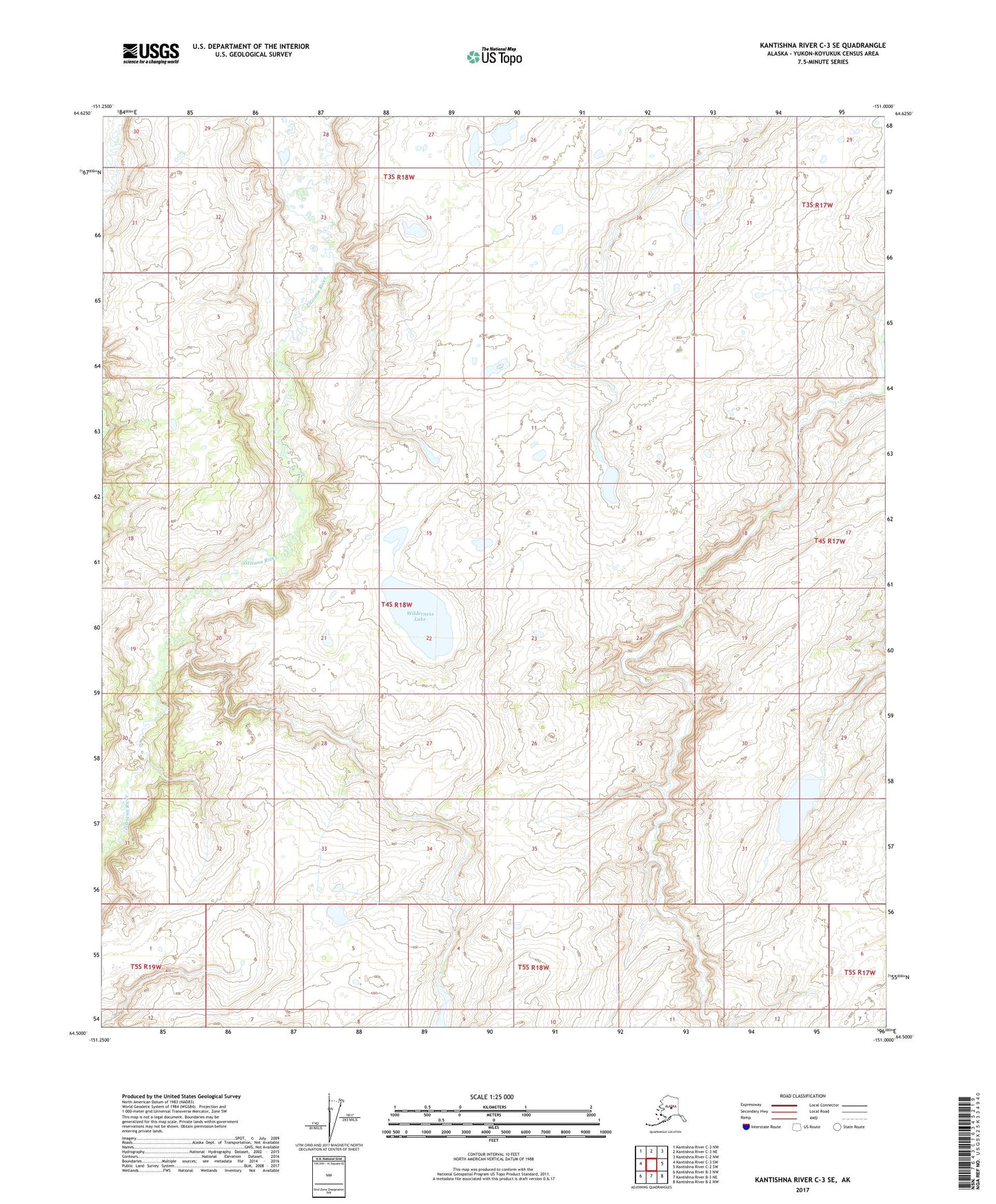 Kantishna River C-3 SE Alaska US Topo Map Image