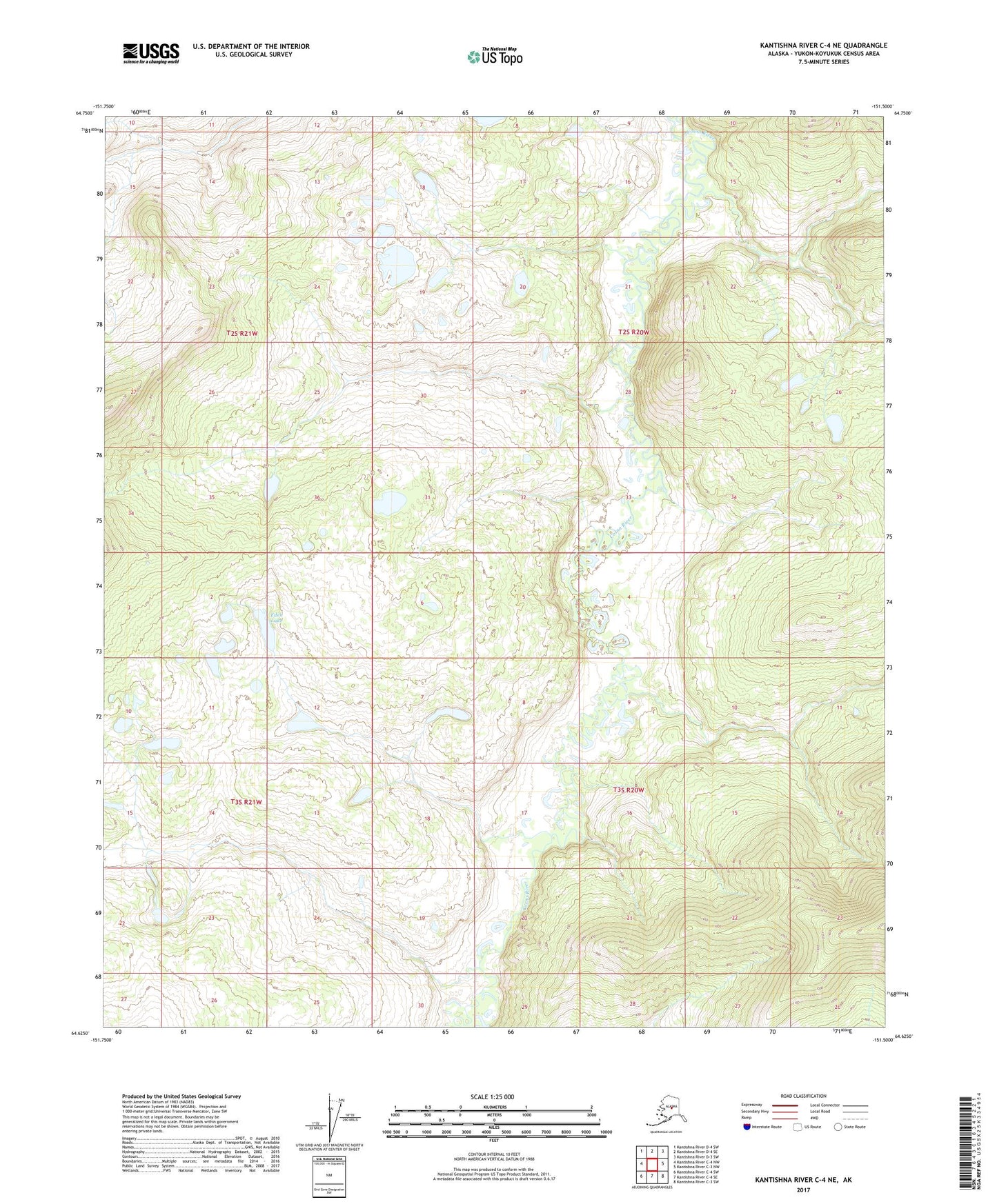 Kantishna River C-4 NE Alaska US Topo Map Image