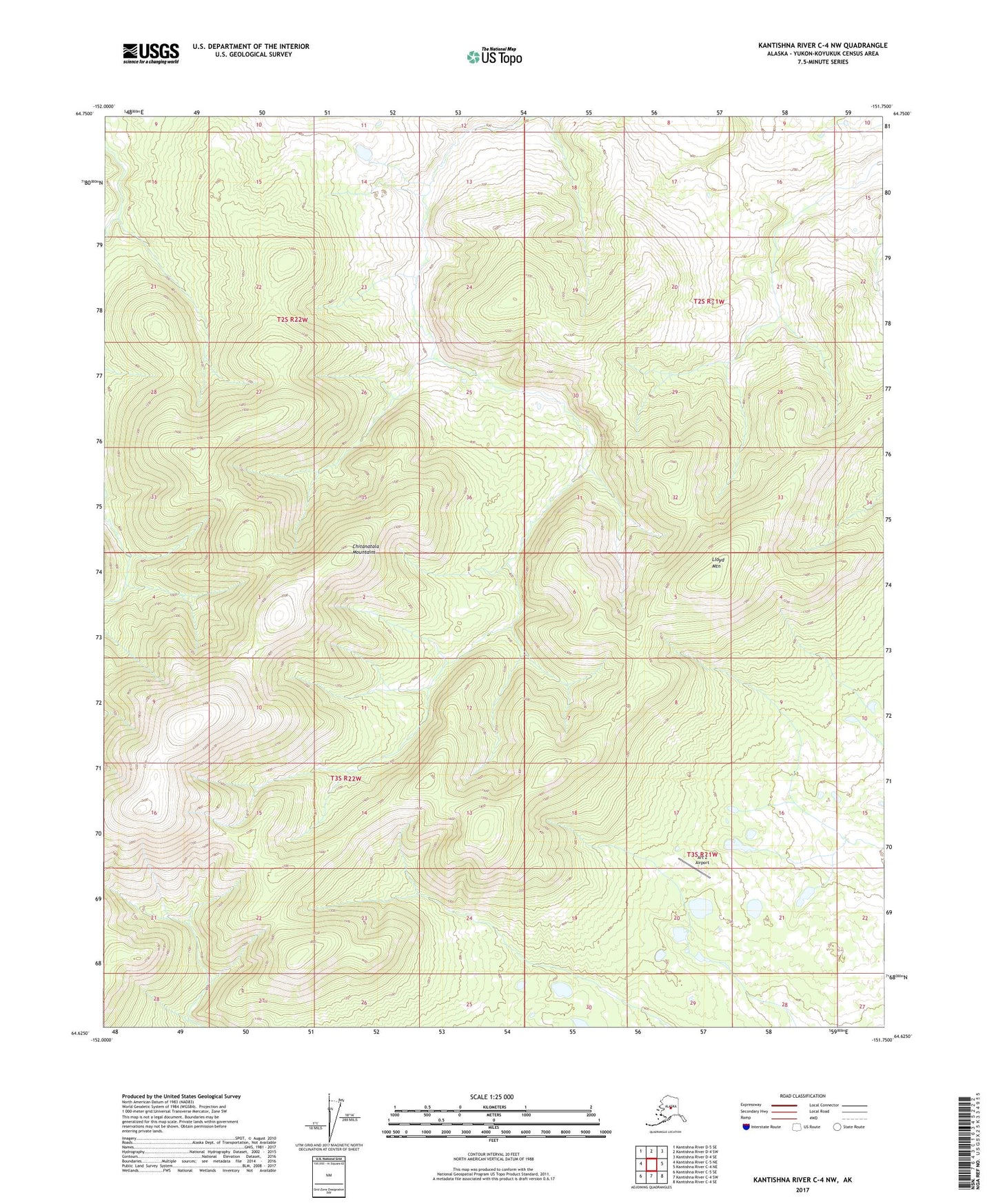Kantishna River C-4 NW Alaska US Topo Map Image