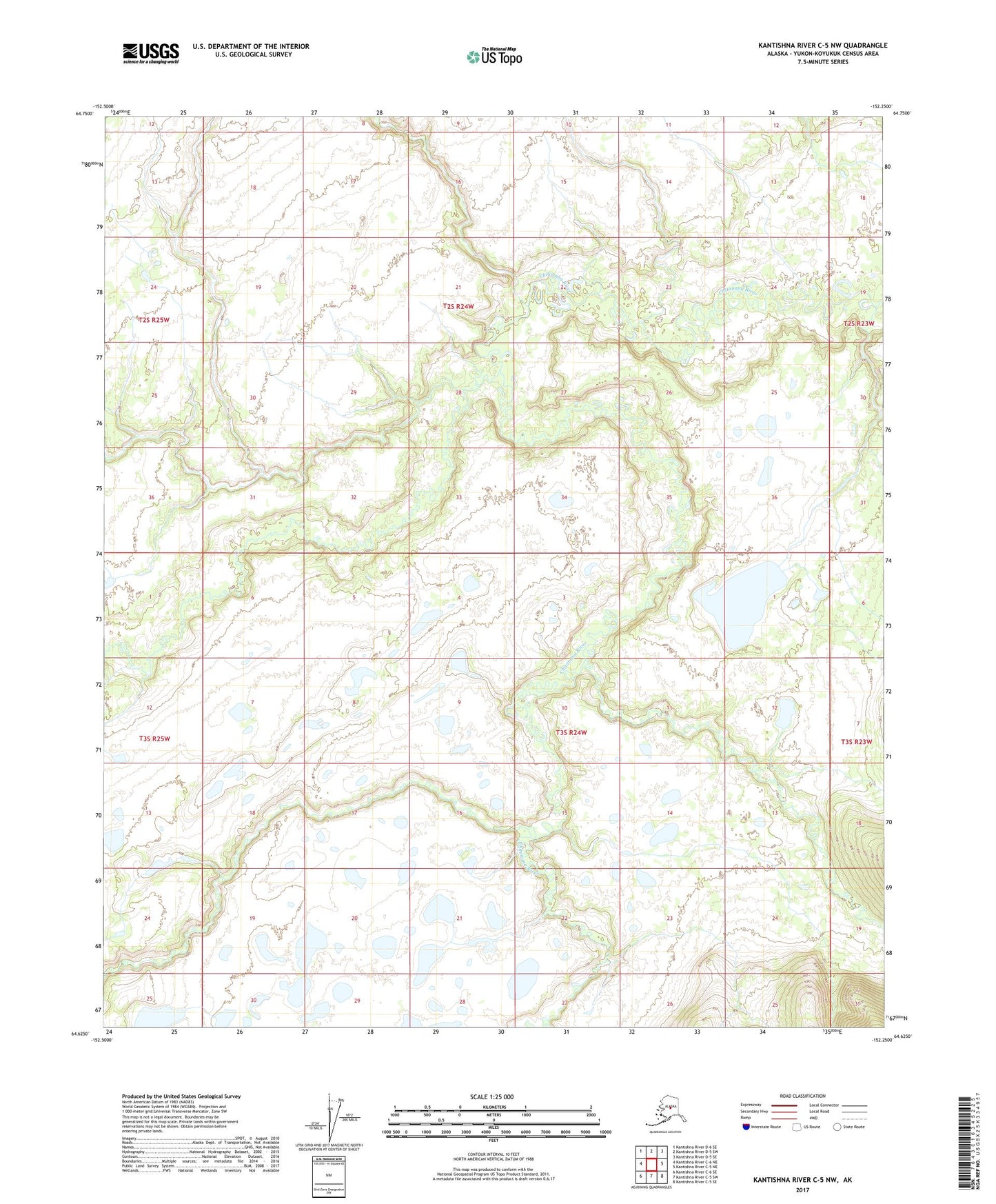 Kantishna River C-5 NW Alaska US Topo Map Image