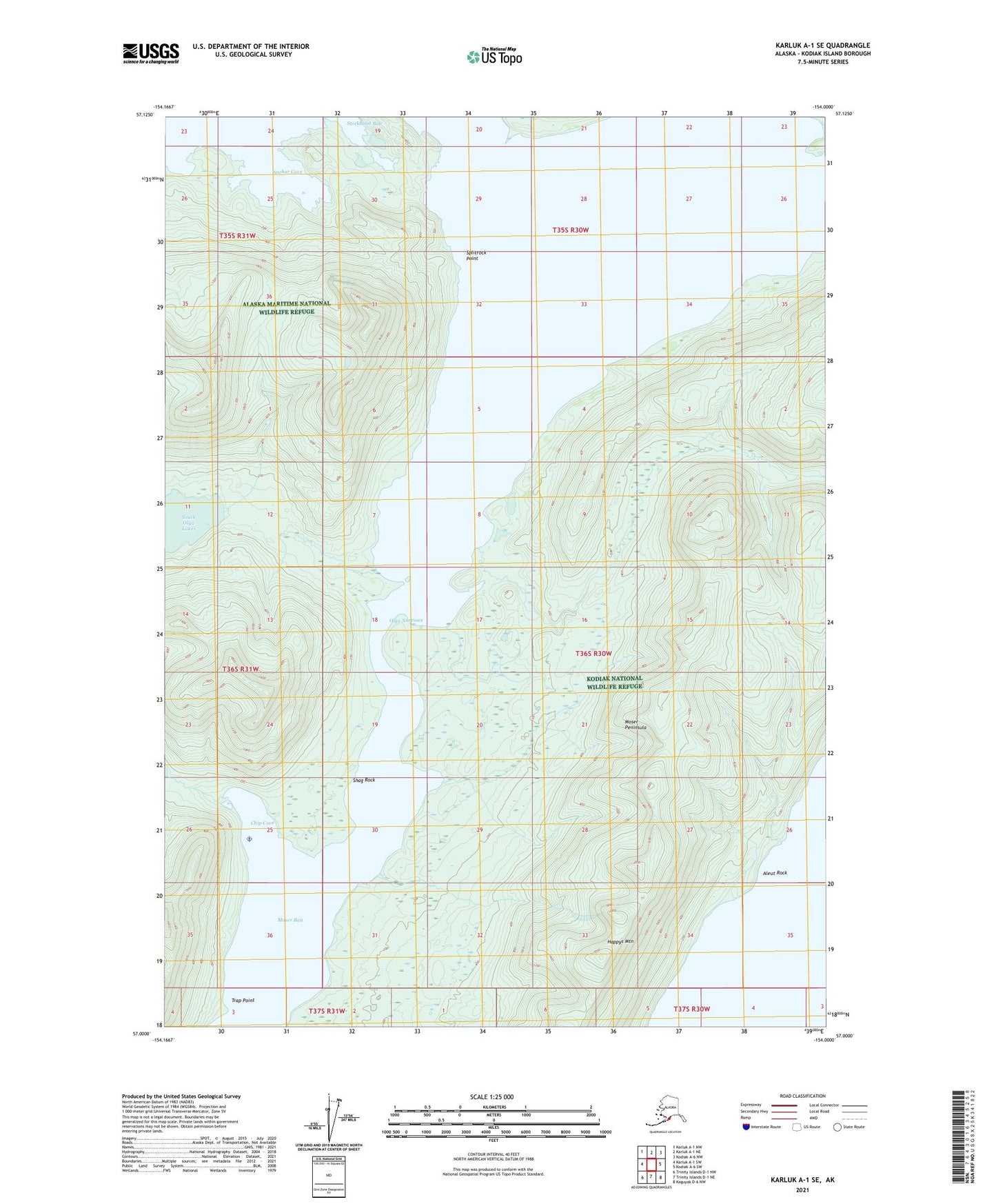 Karluk A-1 SE Alaska US Topo Map Image
