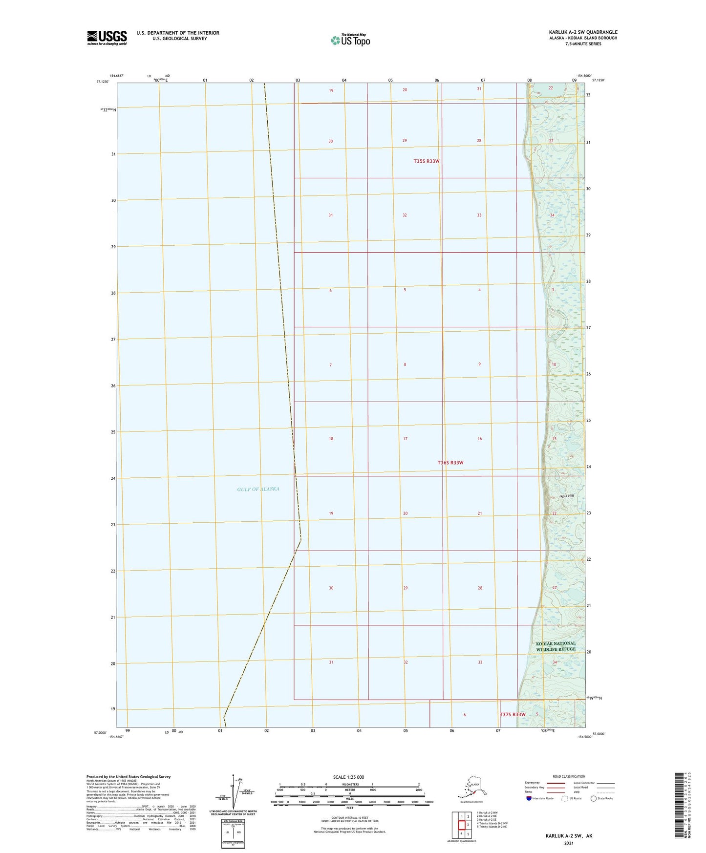 Karluk A-2 SW Alaska US Topo Map Image