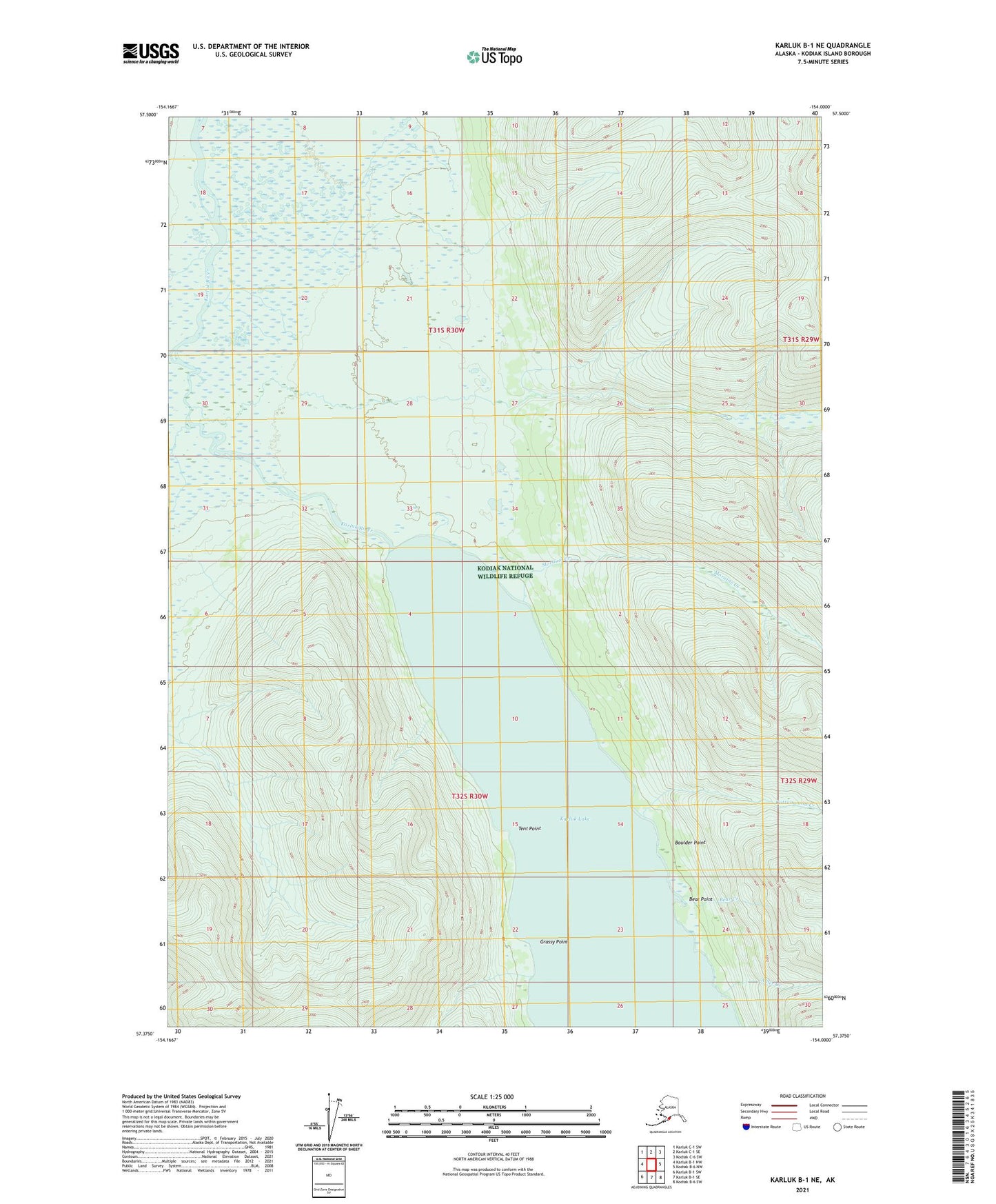 Karluk B-1 NE Alaska US Topo Map Image