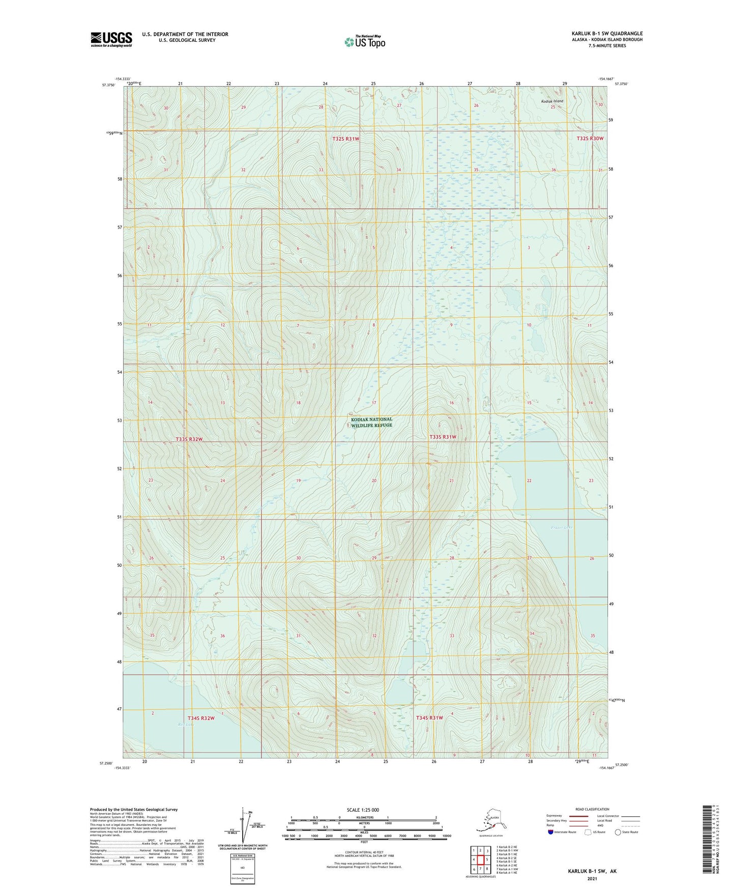 Karluk B-1 SW Alaska US Topo Map Image