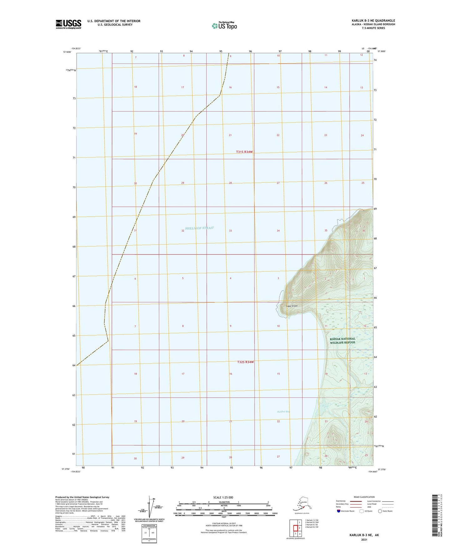 Karluk B-3 NE Alaska US Topo Map Image
