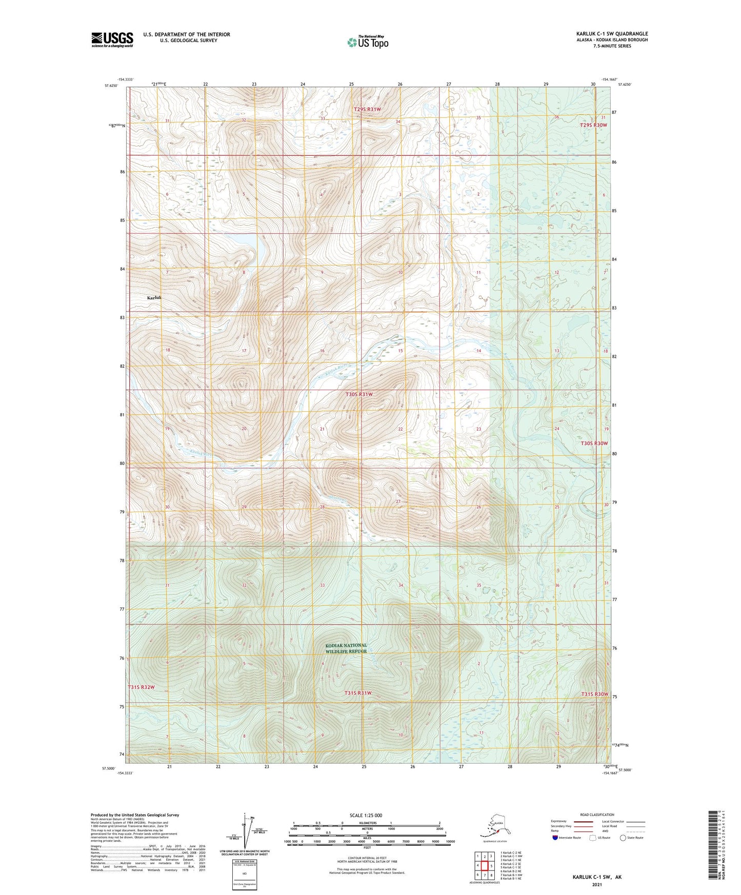 Karluk C-1 SW Alaska US Topo Map Image