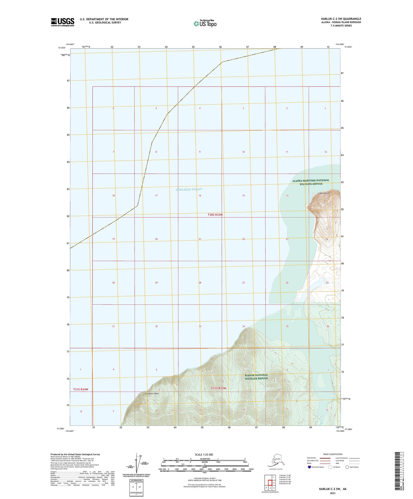 Karluk C-2 SW Alaska US Topo Map Image