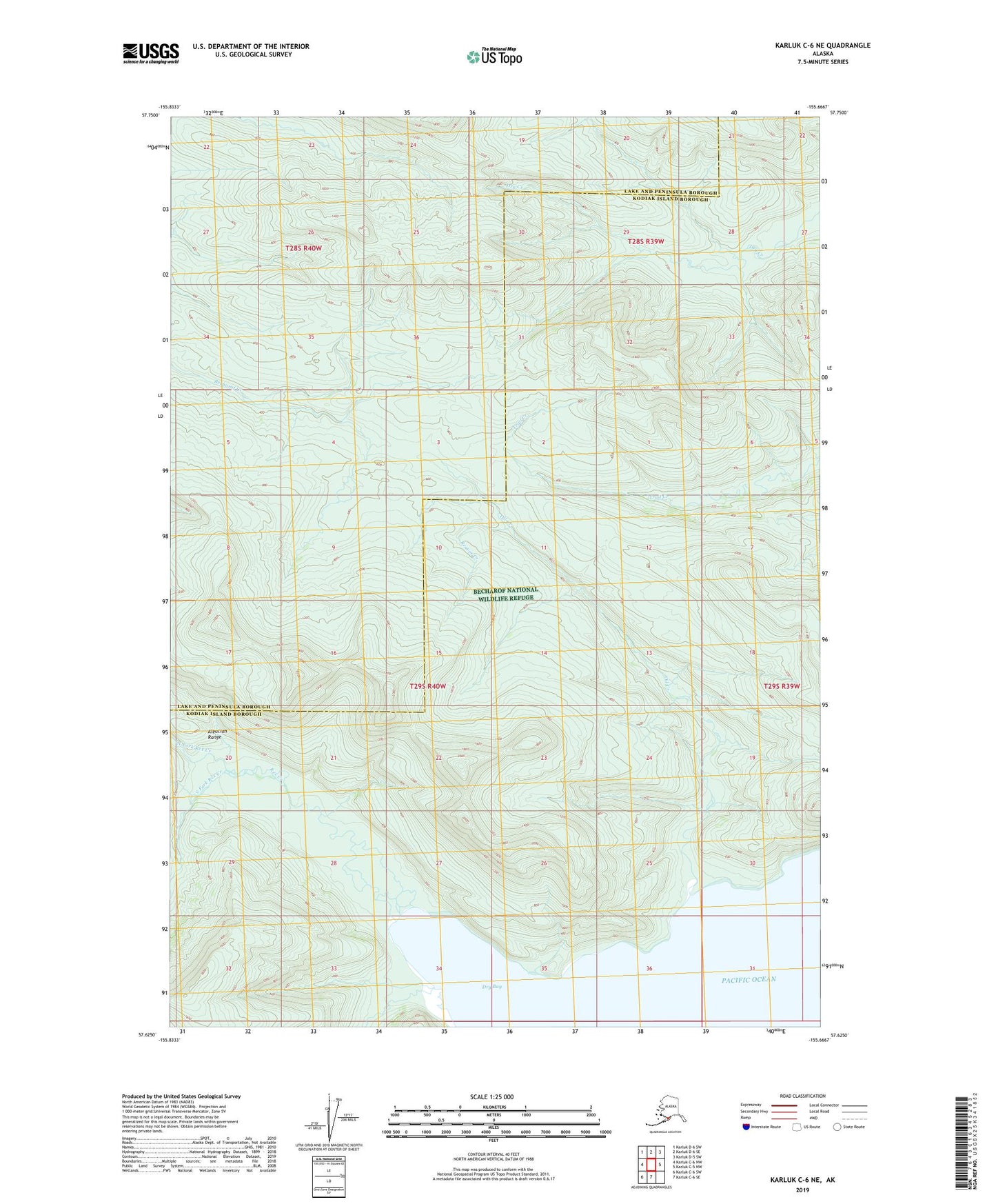 Karluk C-6 NE Alaska US Topo Map Image