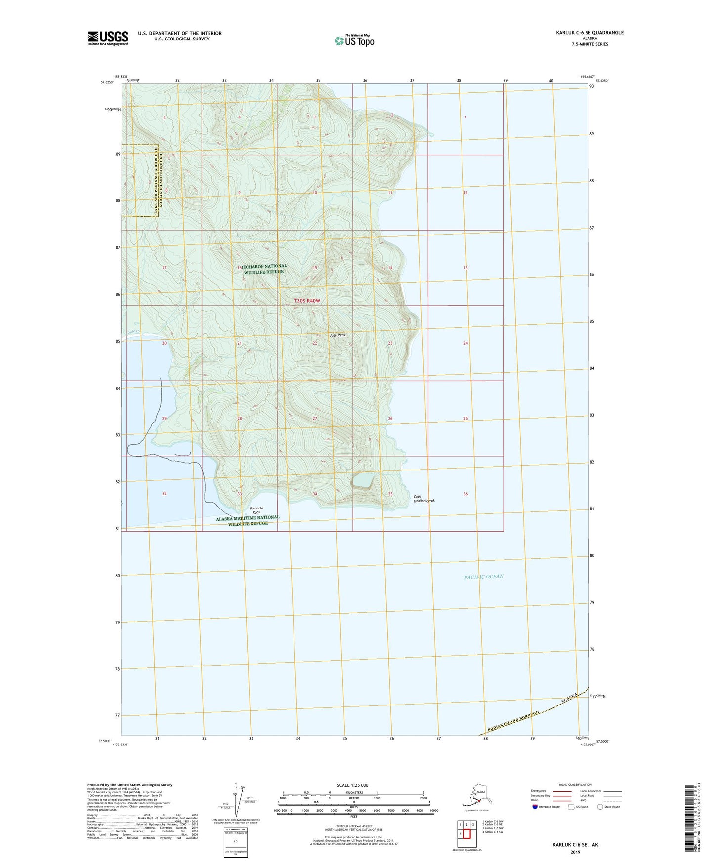 Karluk C-6 SE Alaska US Topo Map Image