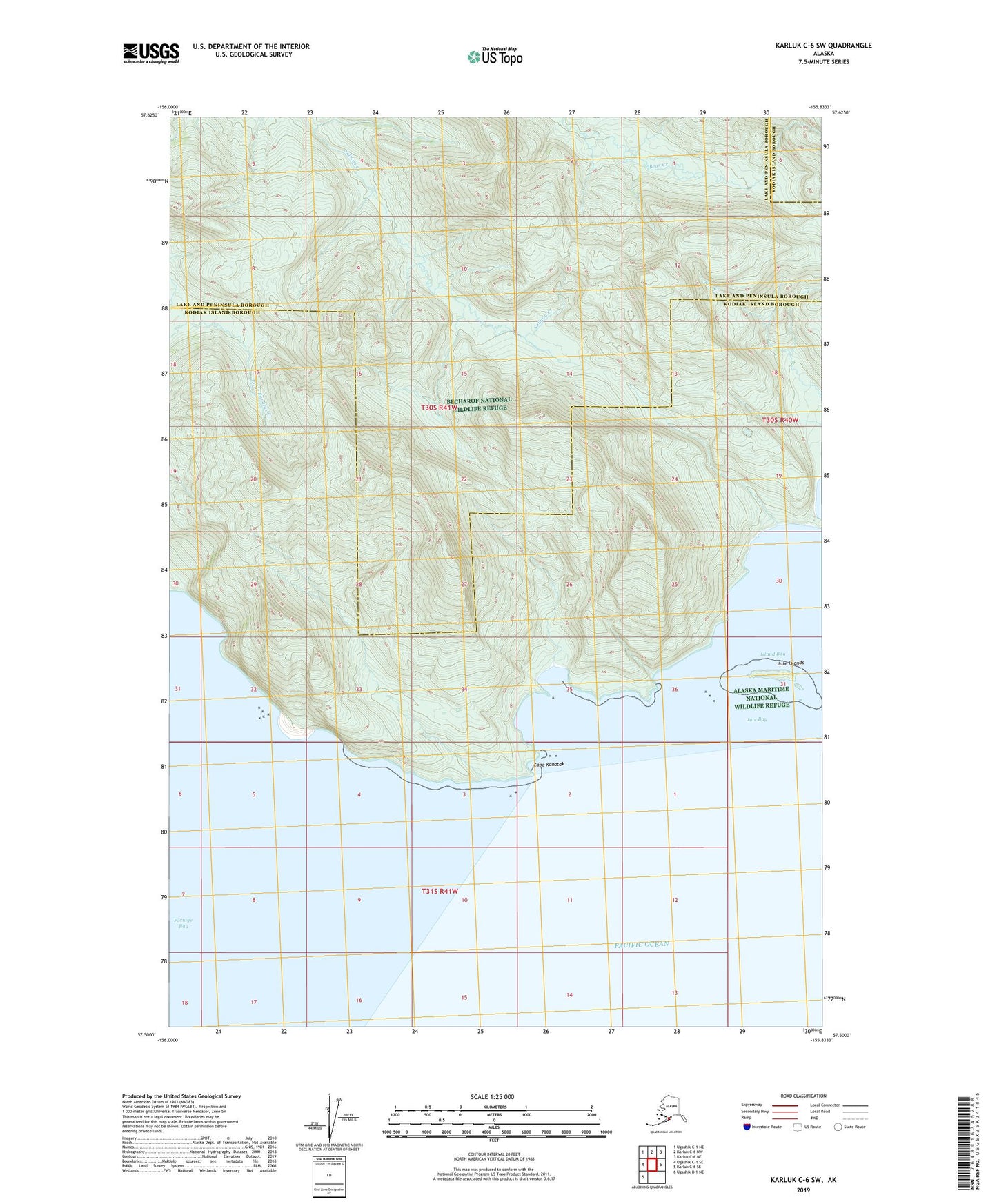 Karluk C-6 SW Alaska US Topo Map Image