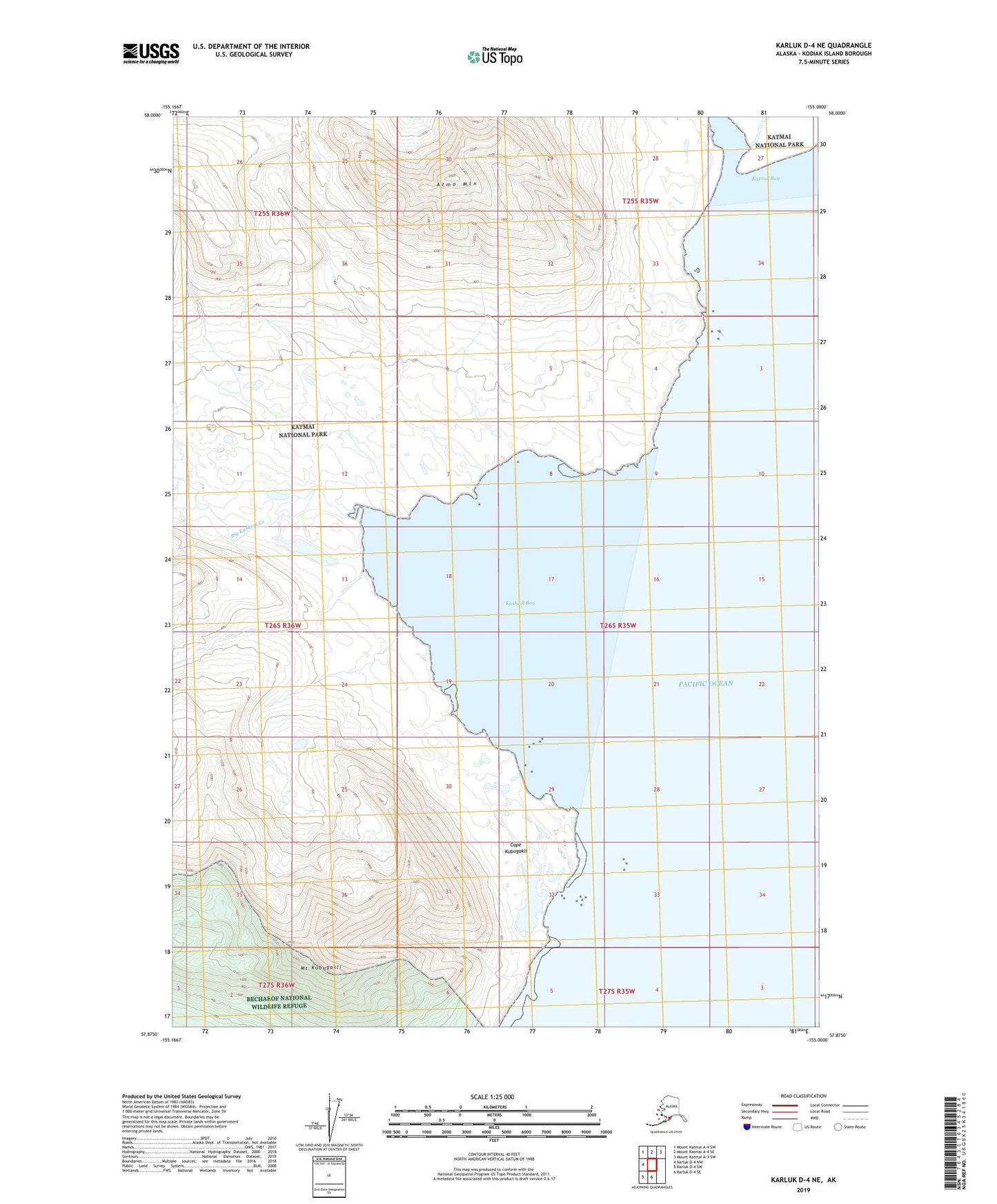 Karluk D-4 NE Alaska US Topo Map Image